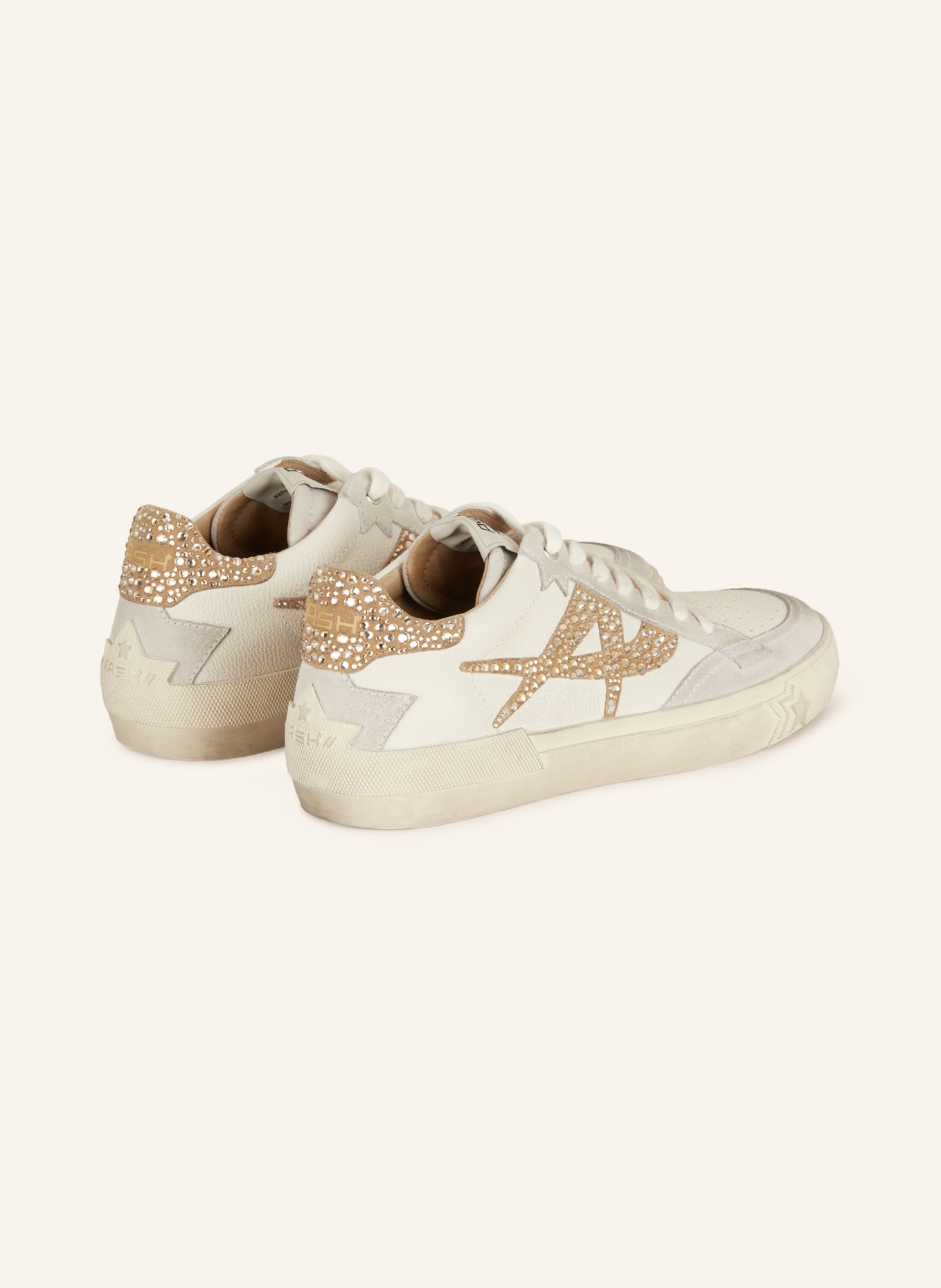ash Sneaker MOONLIGHT mit Schmucksteinen: WEISS / GRAU / BEIGE