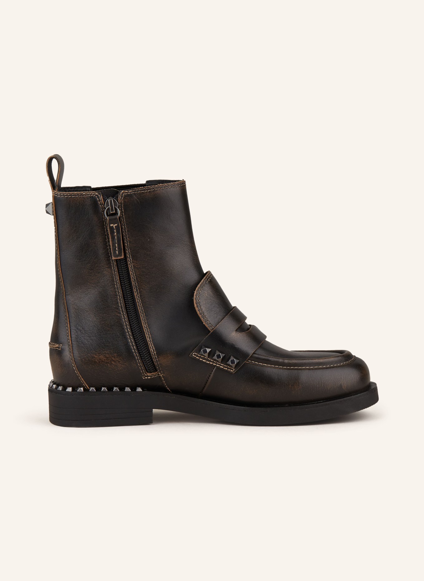 ash Chelsea-Boots WINGS mit Nieten: DUNKELBRAUN