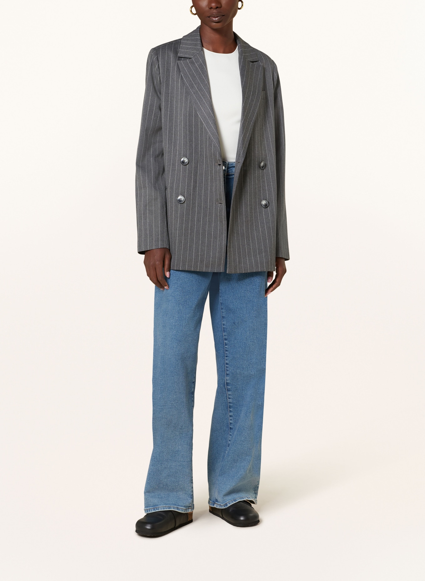 MRS & HUGS Blazer in grau/ hellgrau