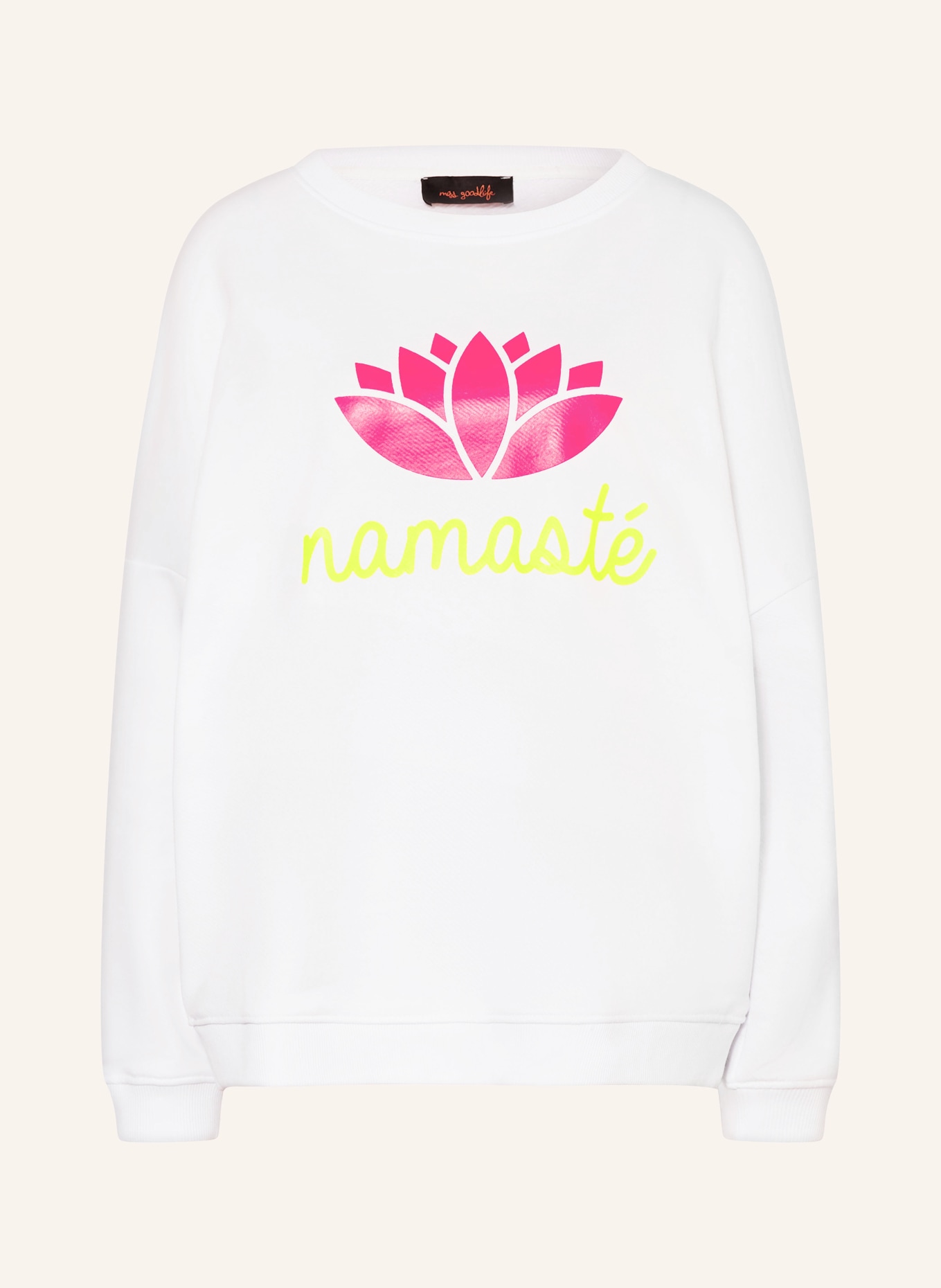 miss goodlife Sweatshirt, Color: WHITE/ NEON PINK/ NEON YELLOW (Image 1)