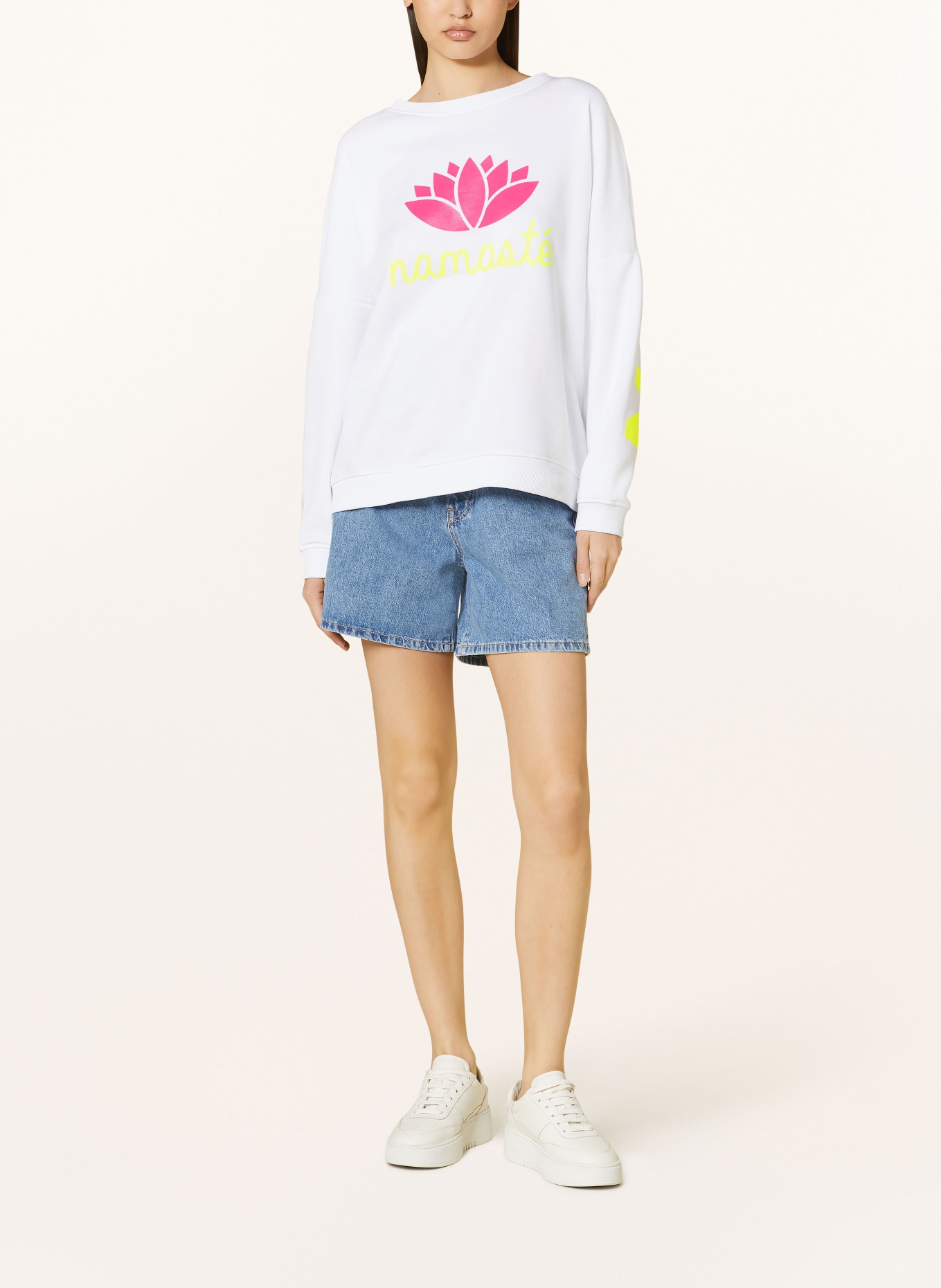 miss goodlife Sweatshirt, Color: WHITE/ NEON PINK/ NEON YELLOW (Image 2)