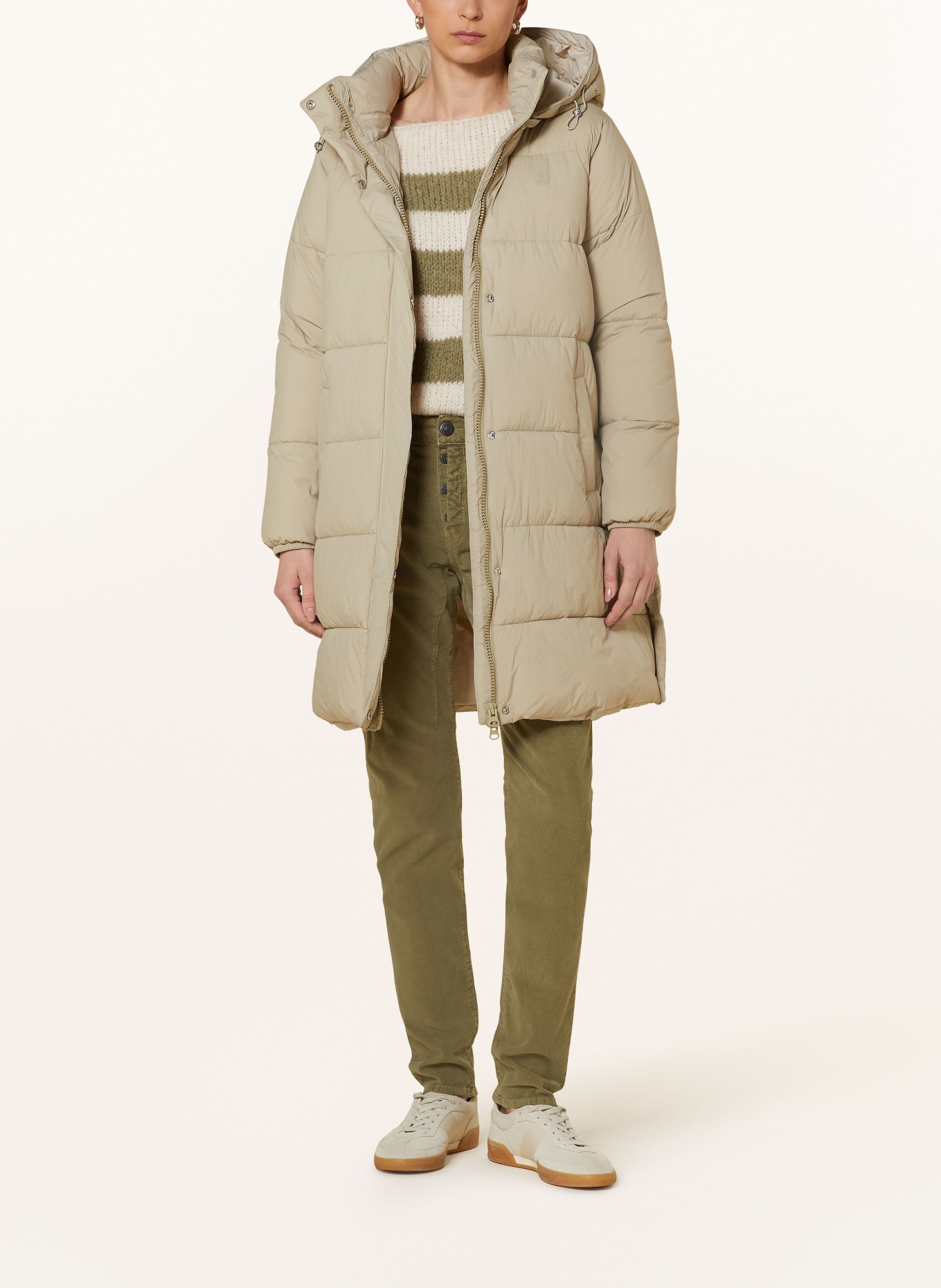 Herrlicher Steppmantel JACI mit abnehmbarer Kapuze: BEIGE