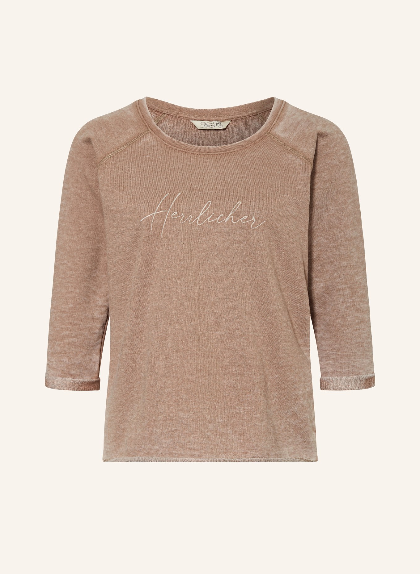 Herrlicher Sweatshirt ANGELIKA mit 3/4-Arm, Farbe: TAUPE (Bild 1)