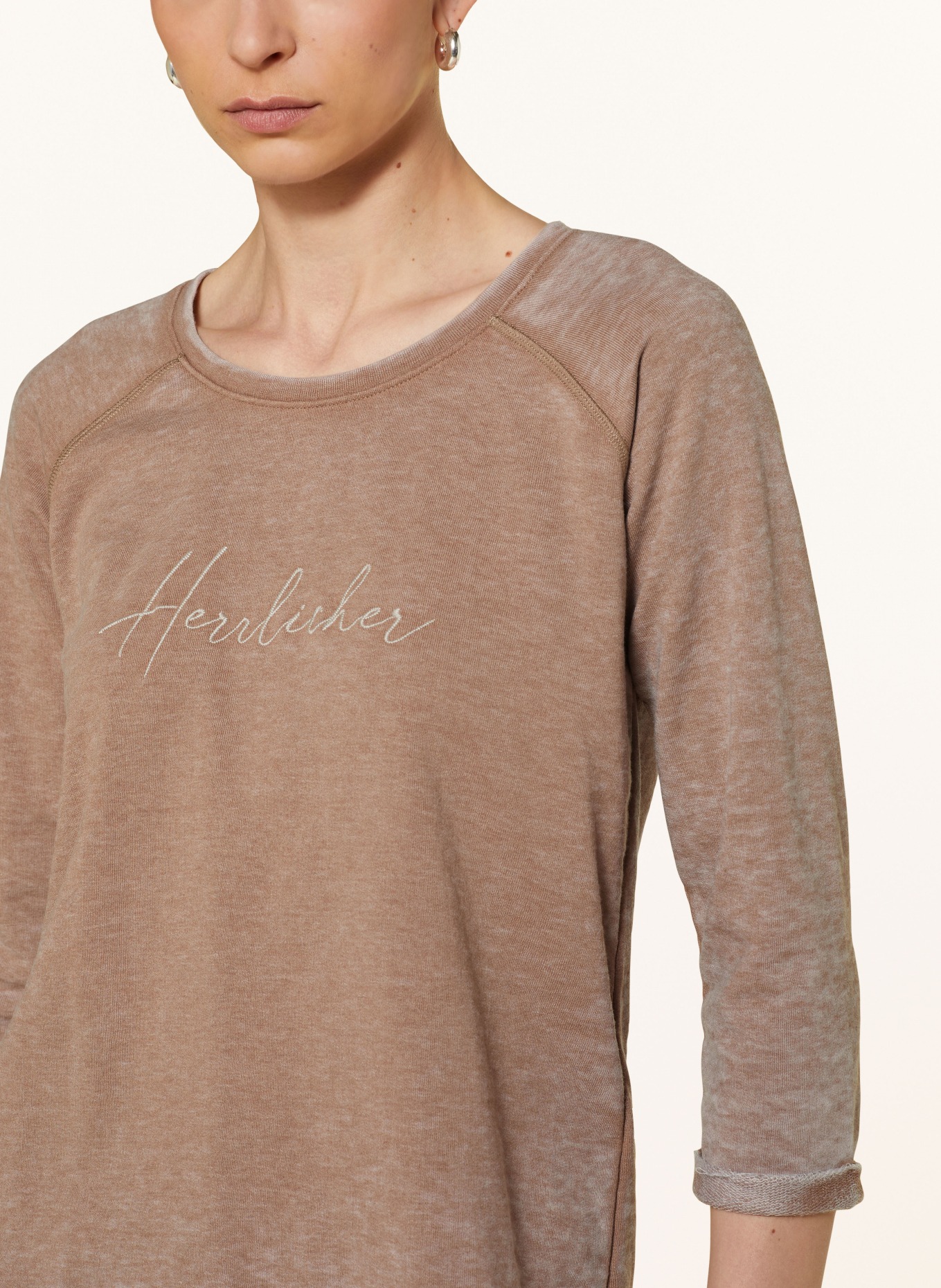 Herrlicher Sweatshirt ANGELIKA mit 3/4-Arm, Farbe: TAUPE (Bild 4)