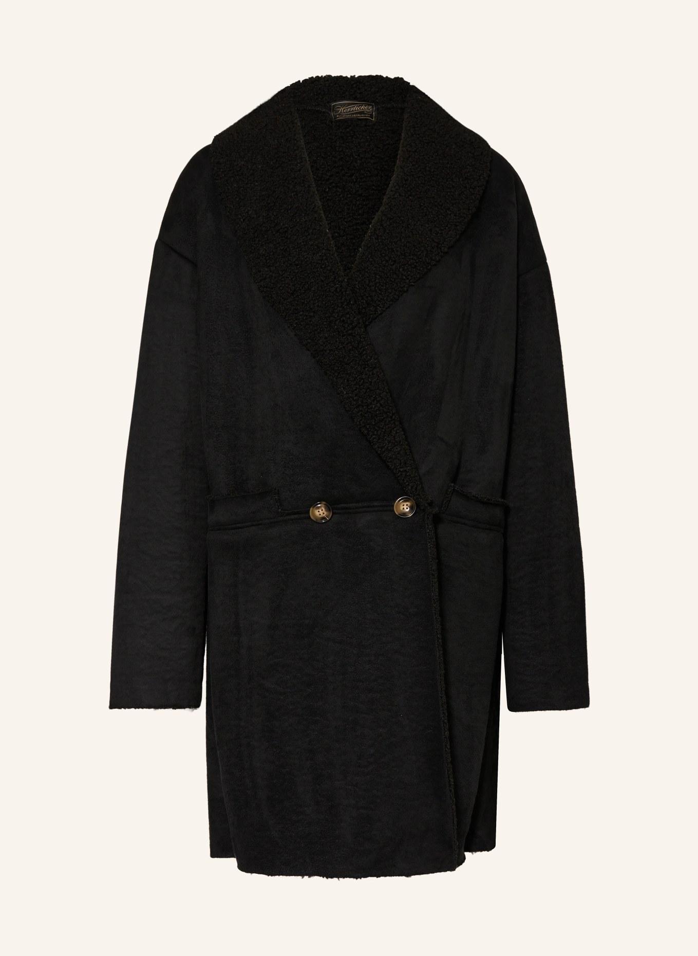 Herrlicher Coat TIADA in leather look with teddy fleece, Color: BLACK (Image 1)