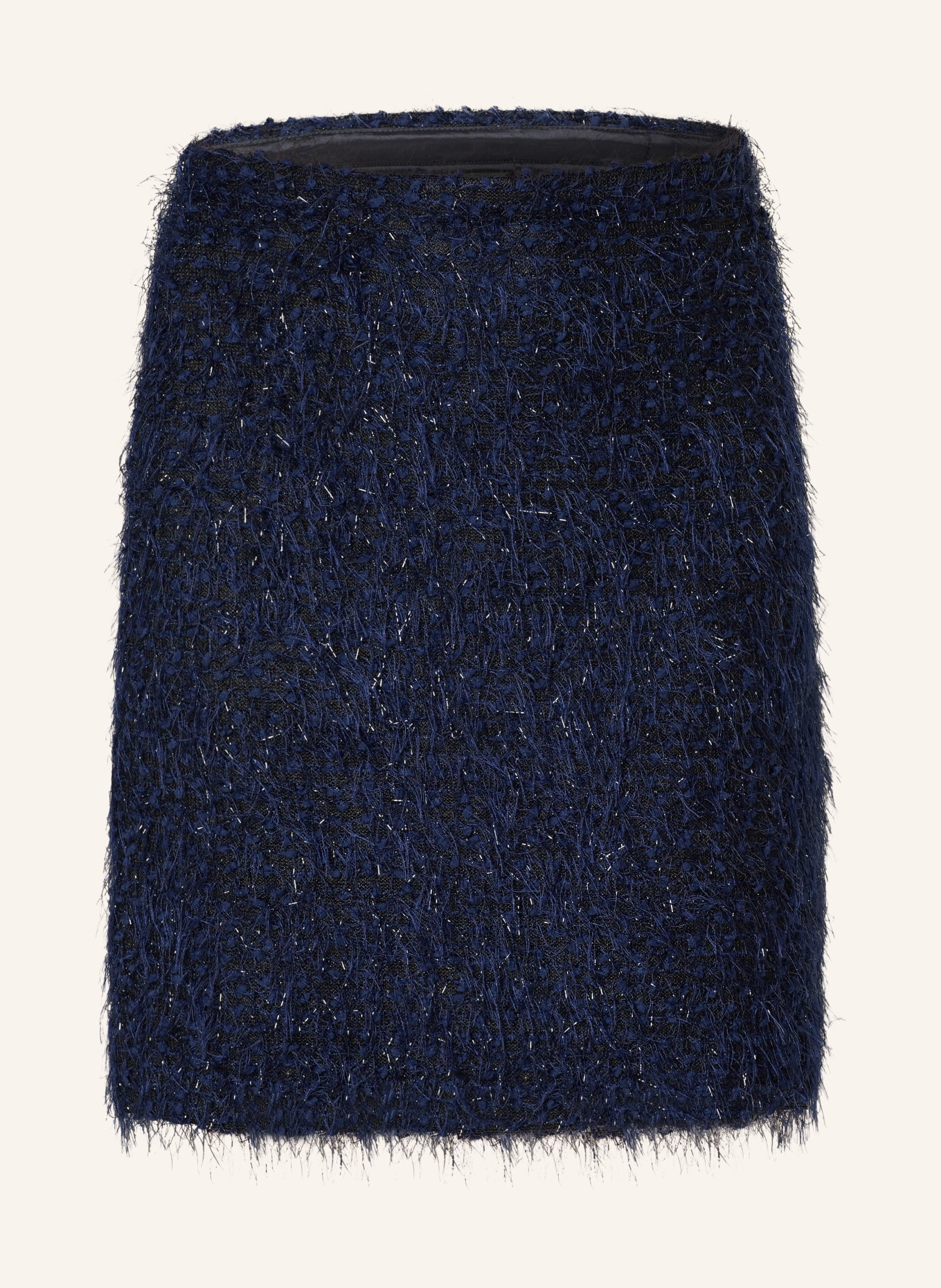 SEM PER LEI Bouclé skirt with glitter thread, Color: DARK BLUE (Image 1)