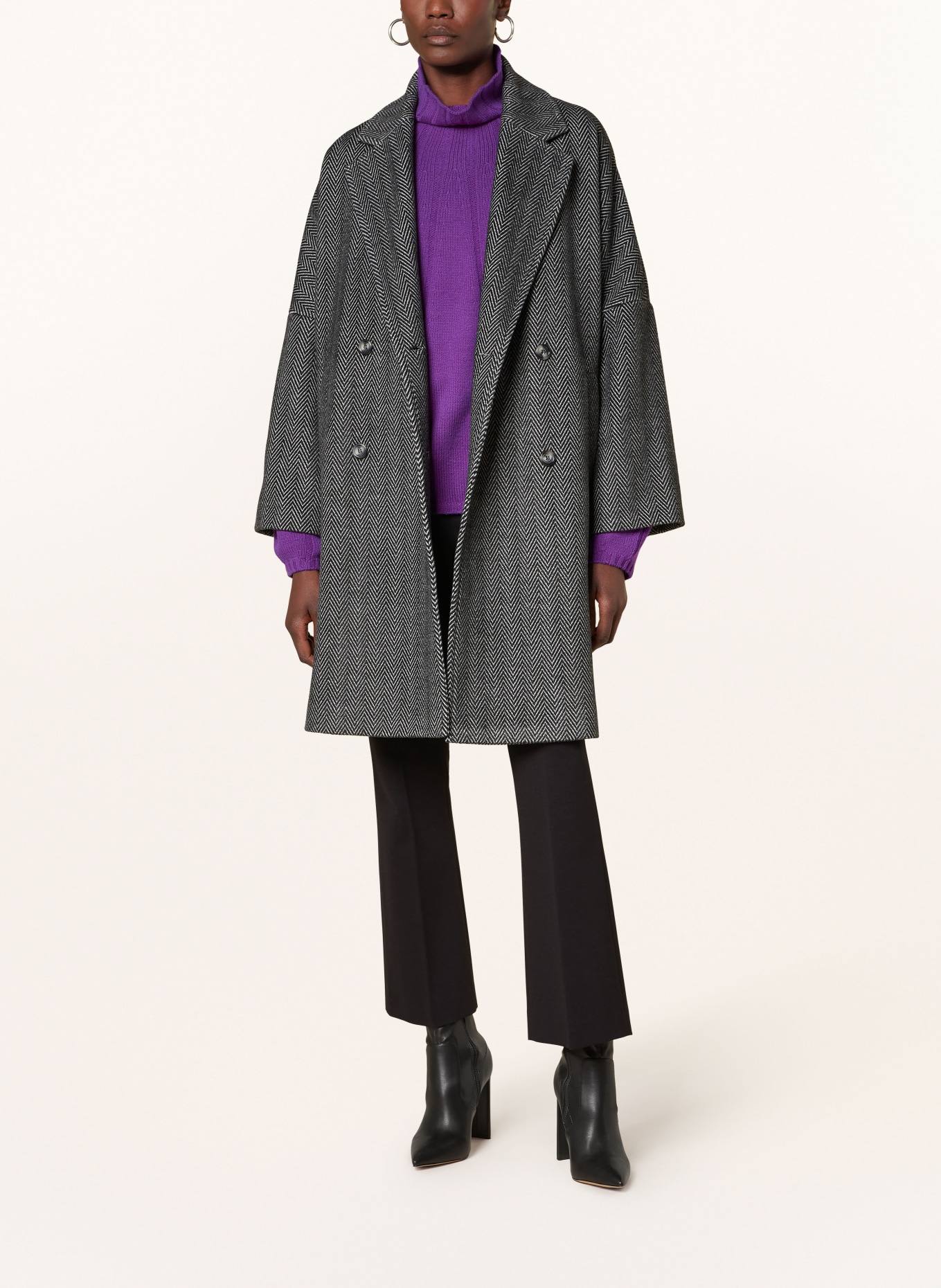 SEM PER LEI Mantel: SCHWARZ / HELLGRAU