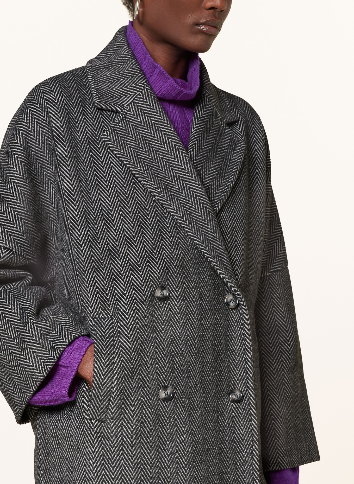 SEM PER LEI Mantel: SCHWARZ / HELLGRAU