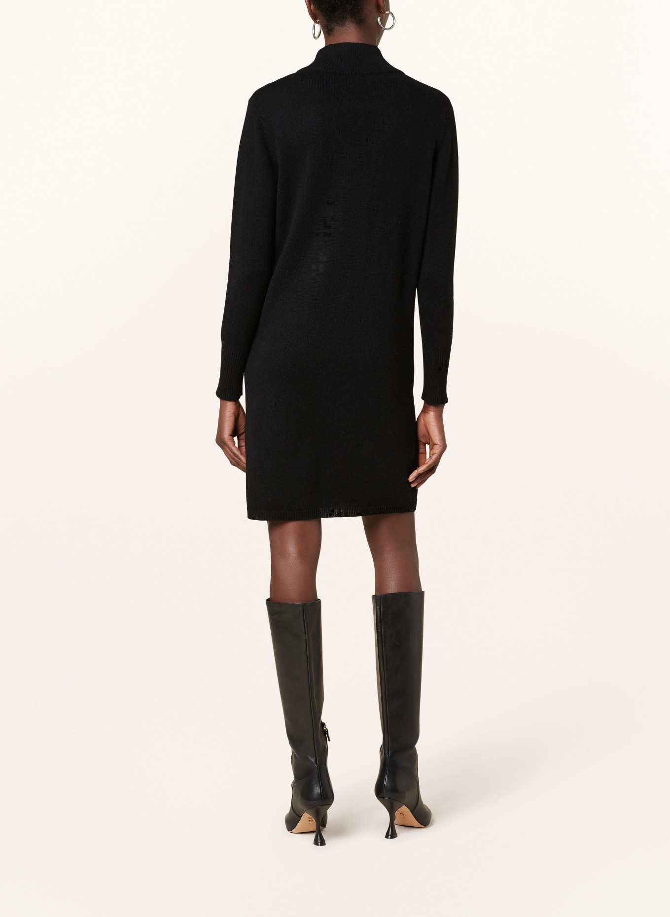 SEM PER LEI Knit dress with cut-out and cashmere, Color: BLACK (Image 3)
