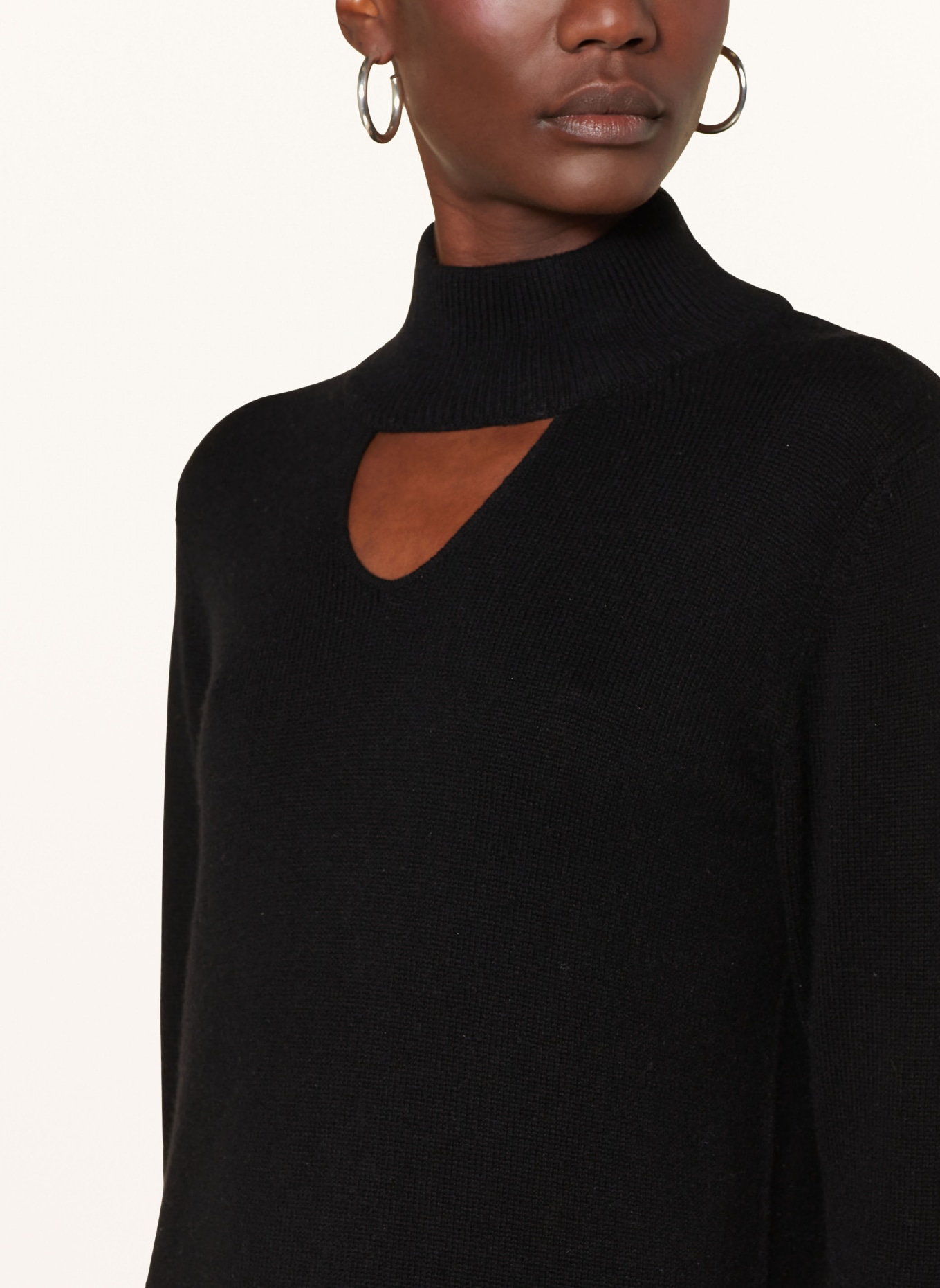 SEM PER LEI Knit dress with cut-out and cashmere, Color: BLACK (Image 4)