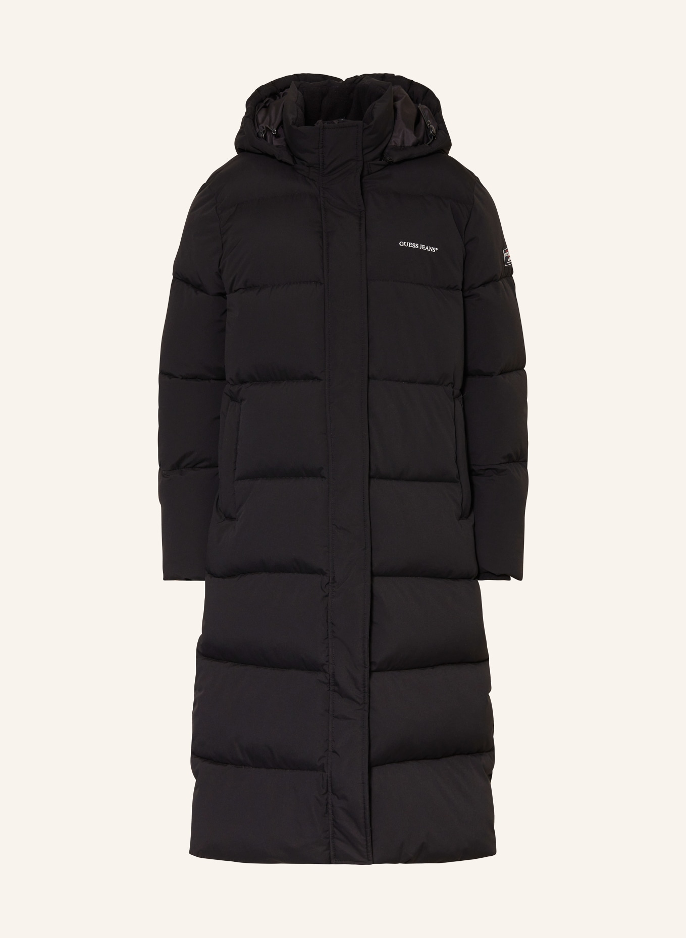 GUESS JEANS Quilted coat with removable hood