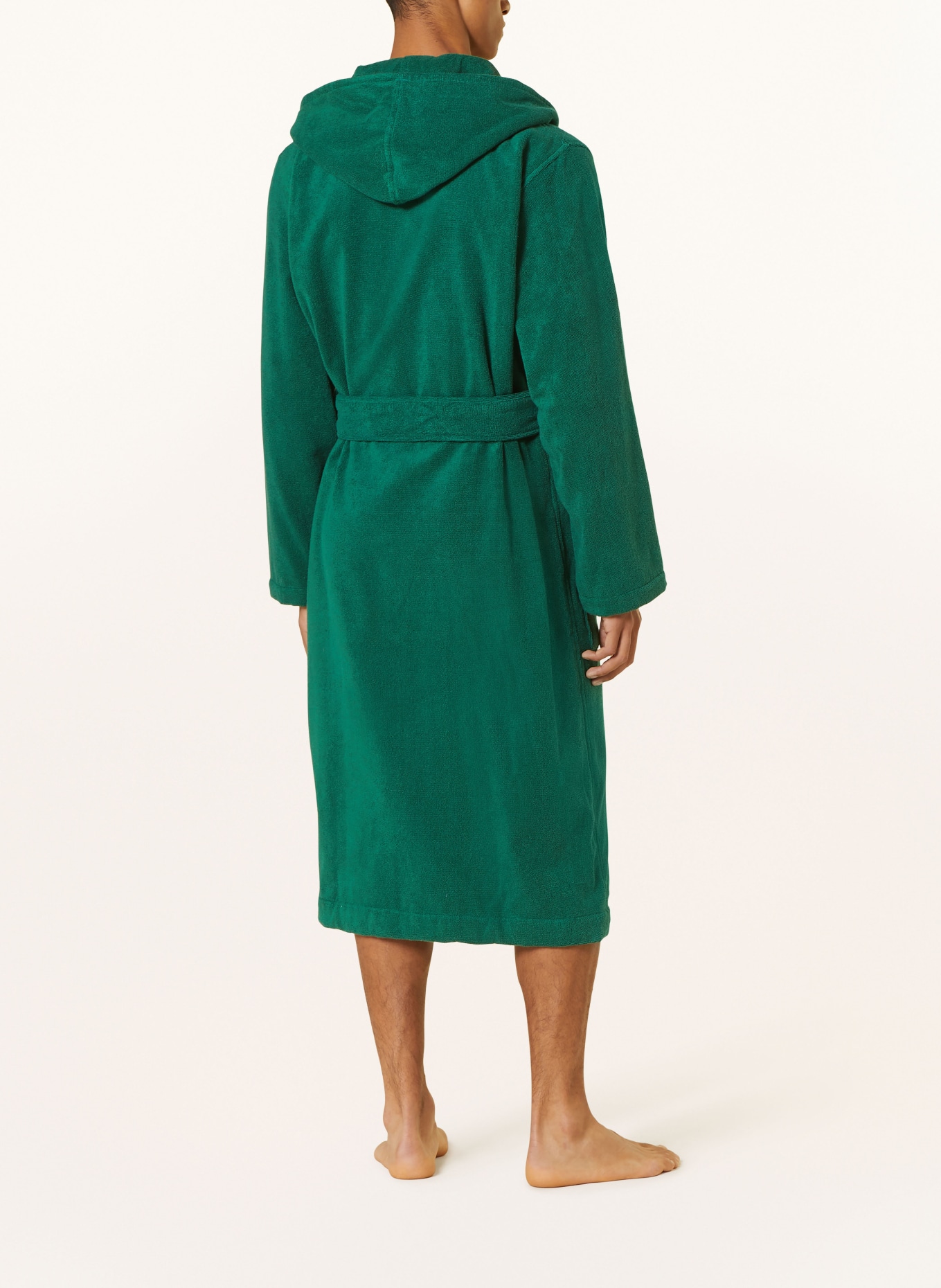 TEKLA Unisex bathrobe TEAL with hood, Color: DARK GREEN (Image 3)