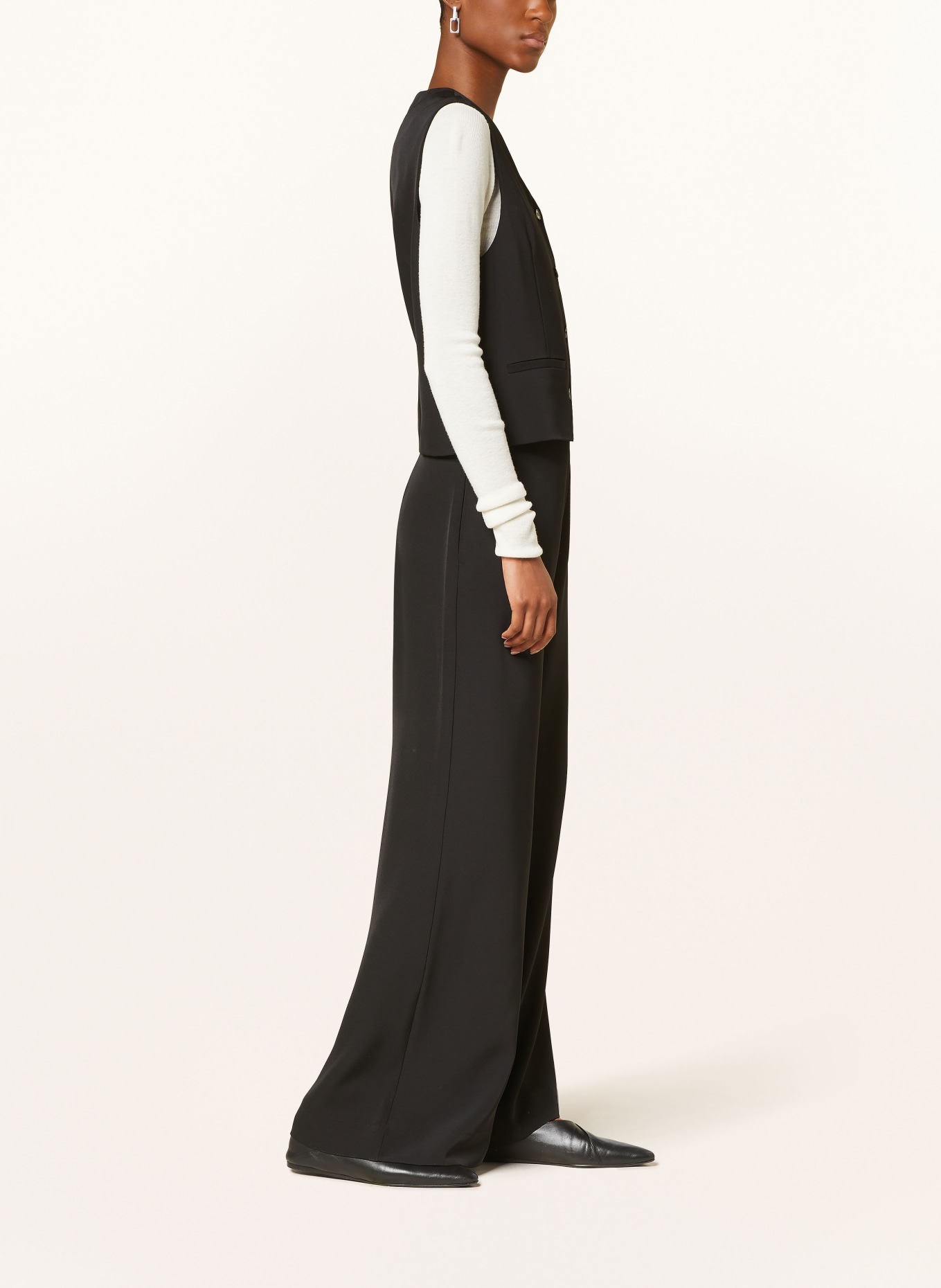 MSCH COPENHAGEN Wide leg trousers MSCHNICHELLE, Color: BLACK (Image 4)