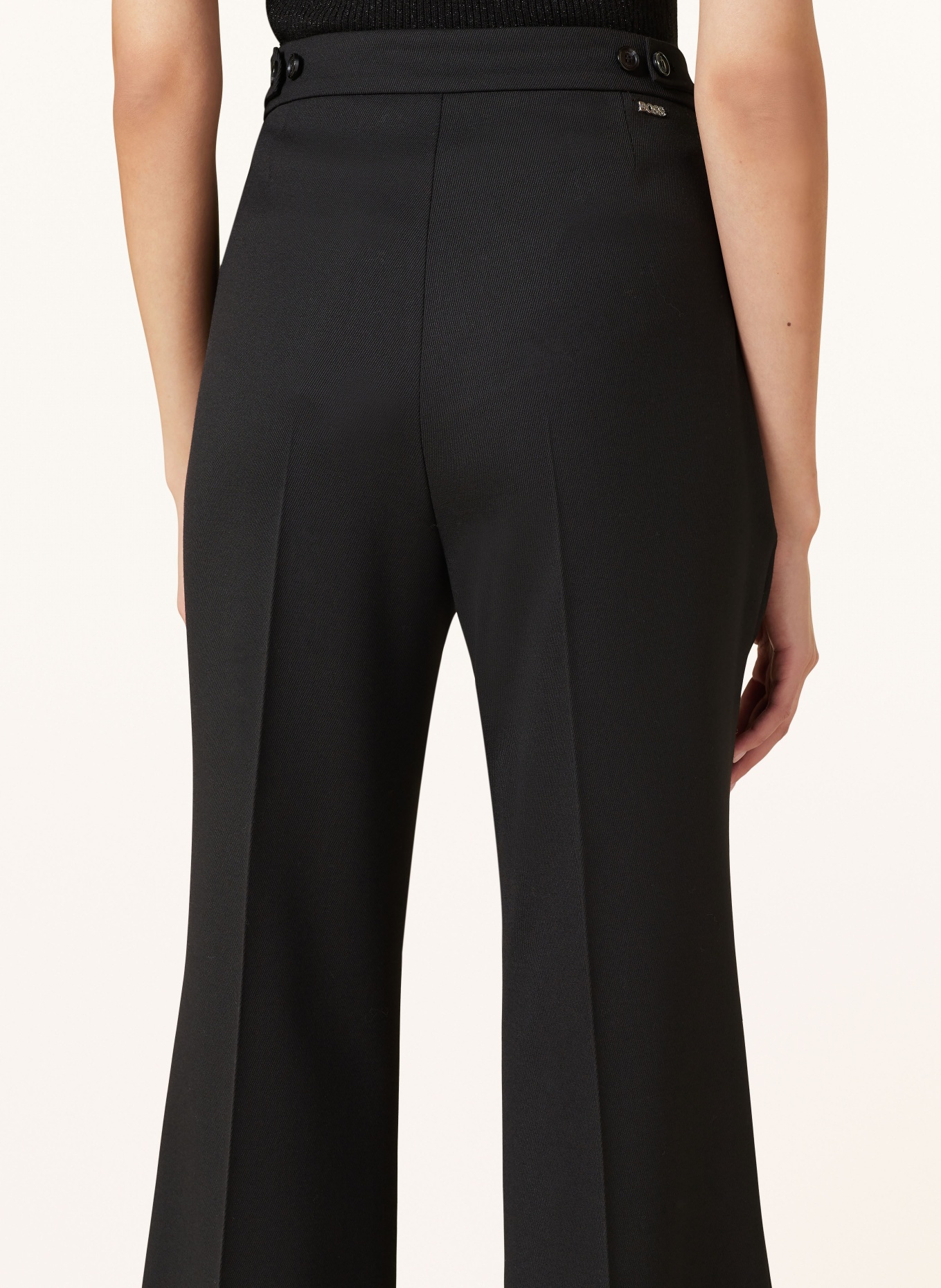 BOSS Bootcut trousers TALIA: BLACK
