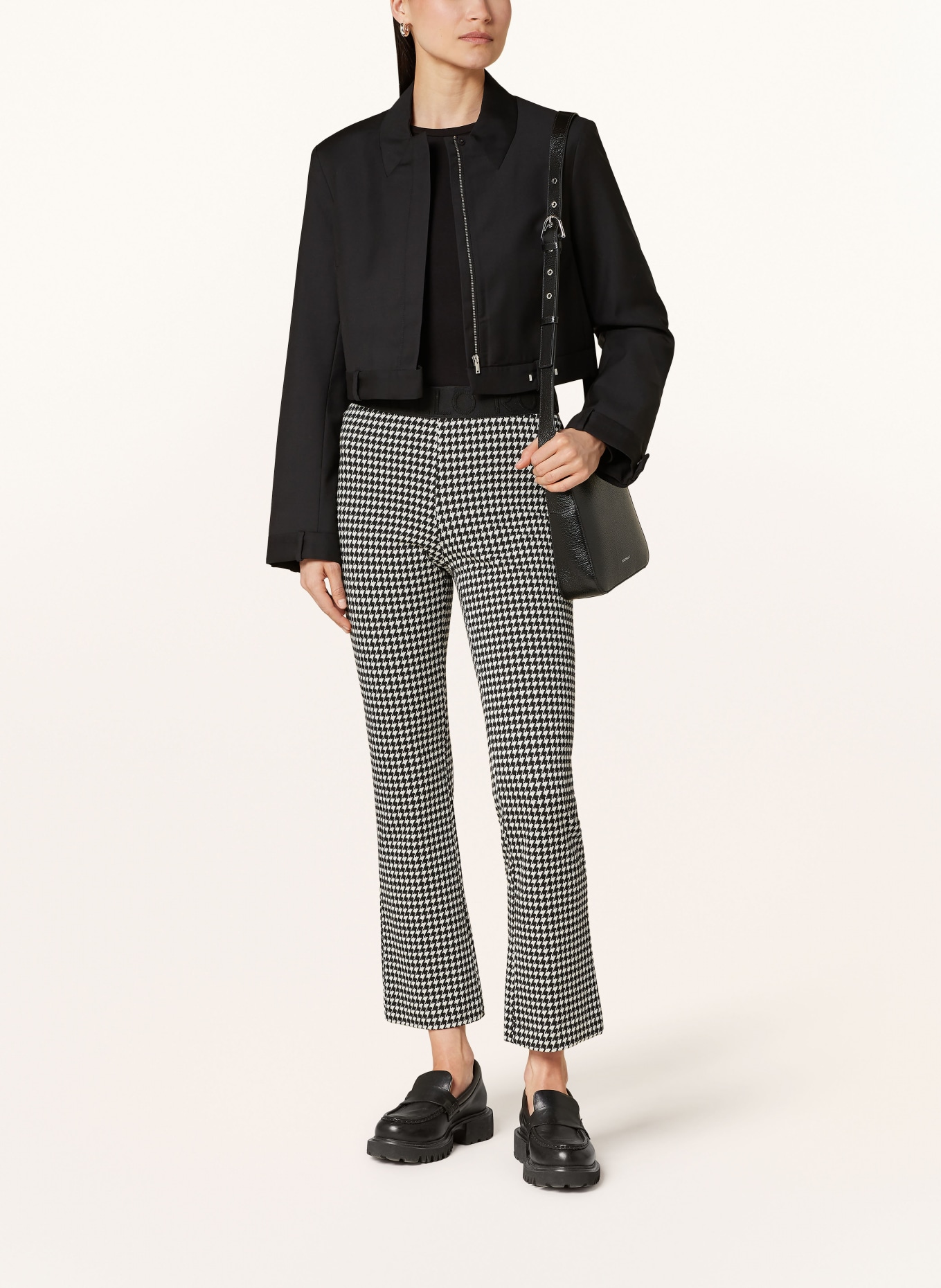 RAFFAELLO ROSSI mens trousers MAC, Color: BLACK/ ECRU (Image 2)