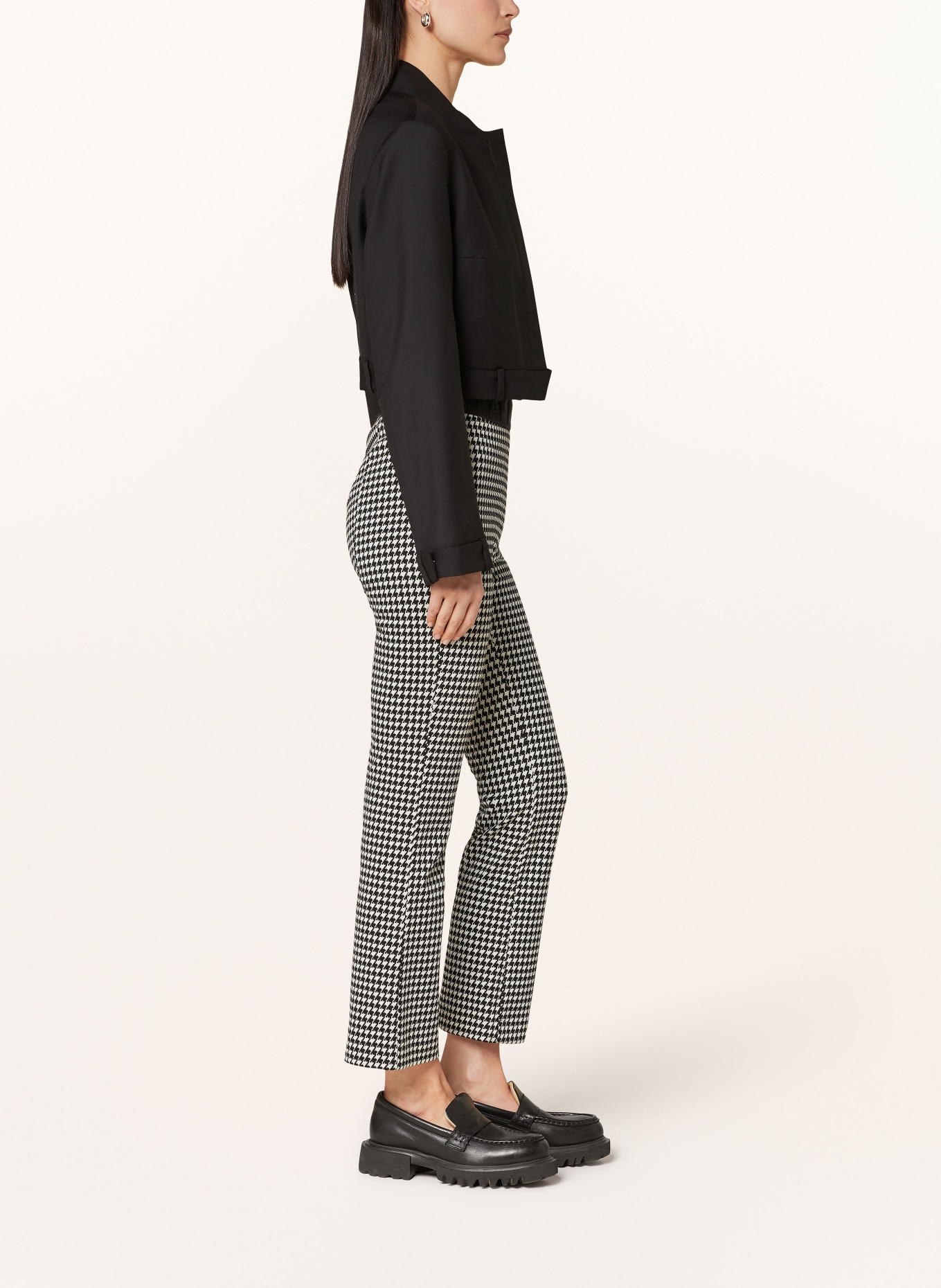 RAFFAELLO ROSSI mens trousers MAC, Color: BLACK/ ECRU (Image 4)