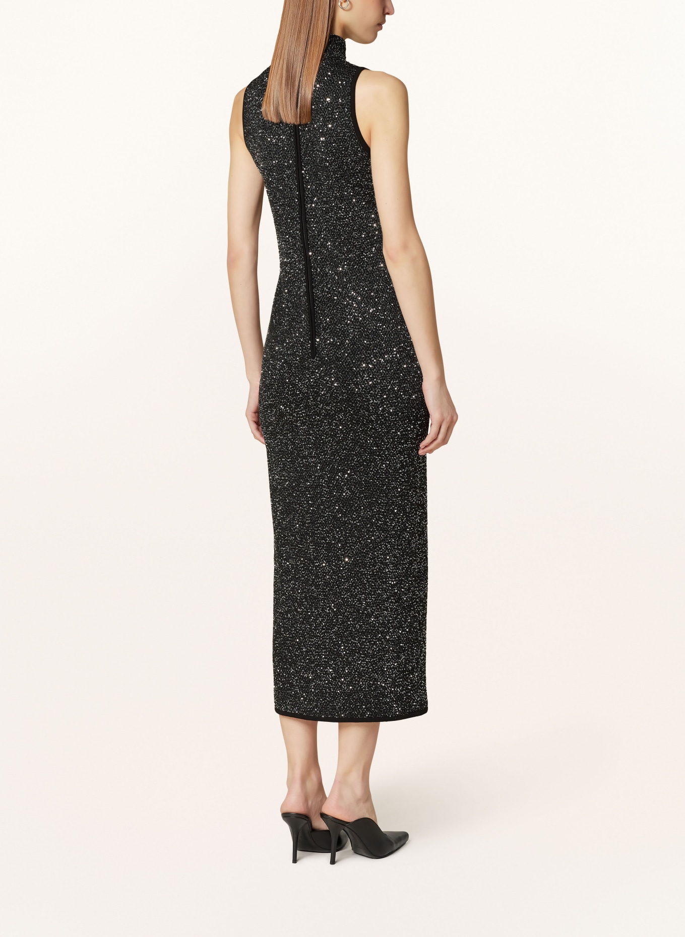 Max Mara STUDIO Kleid BERLINA mit Pailletten, Farbe: SCHWARZ/ GRAU (Bild 3)