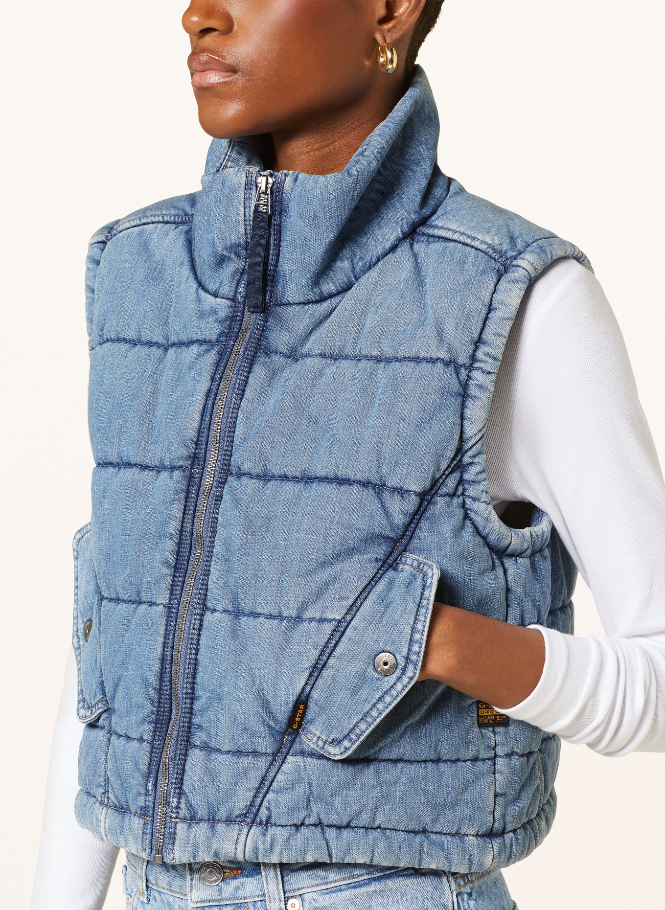 G Star RAW Denim vest in blue