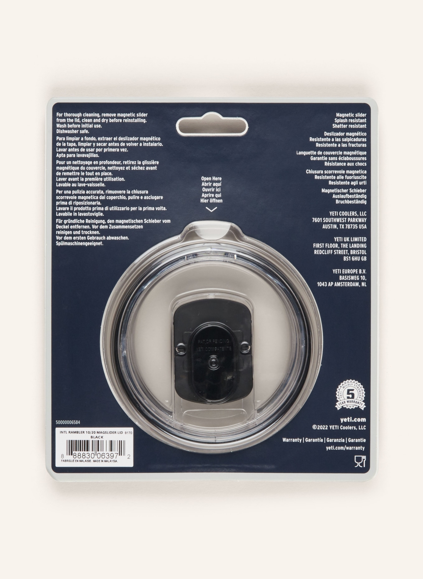 YETI Thermos mug lid RAMBLER® MAGSLIDER™ MEDIUM, Color: WHITE/ BLACK (Image 2)