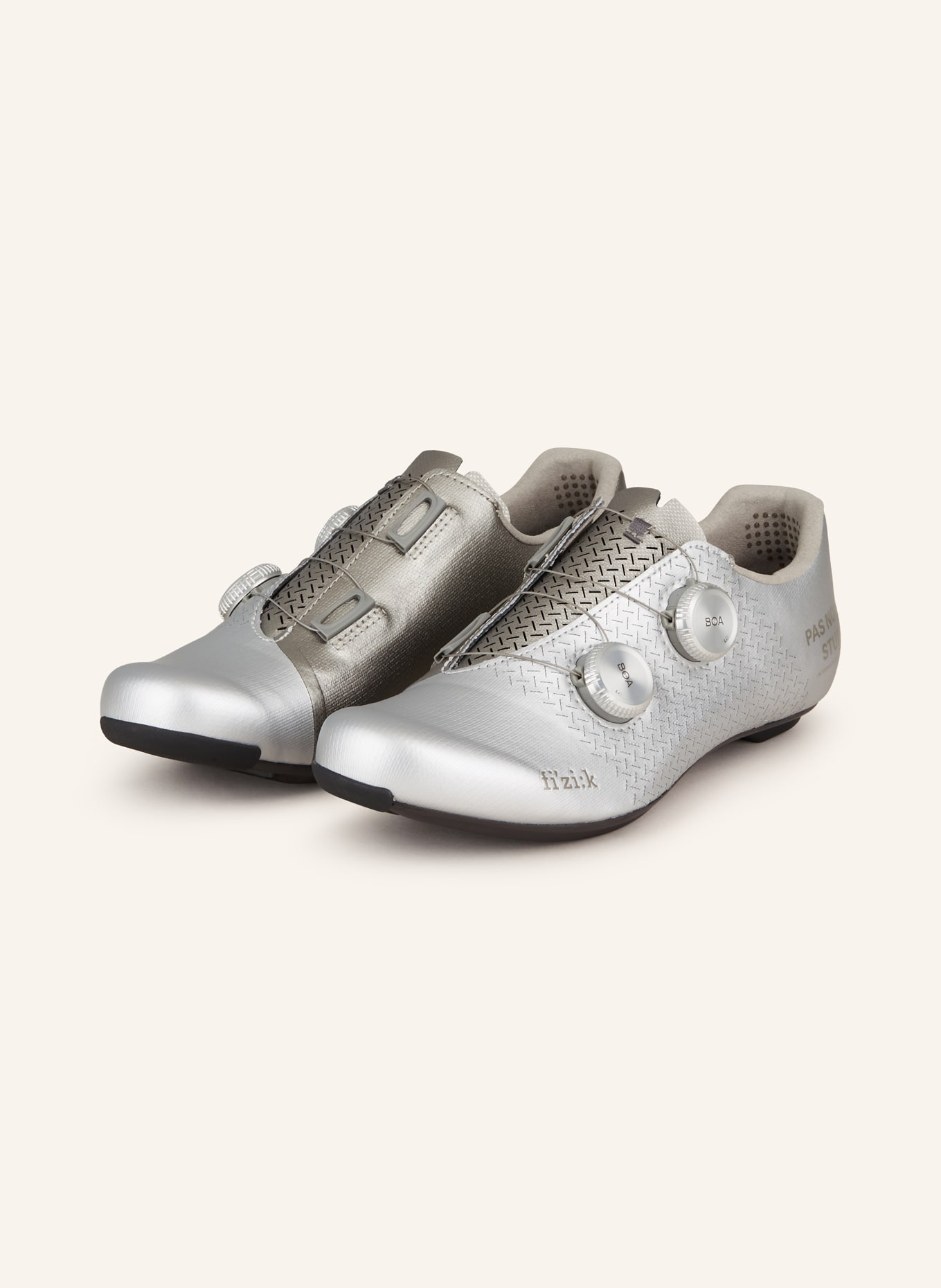 PAS NORMAL STUDIOS Road bike shoes PAS NORMAL STUDIOS X FIZIK, Color: SILVER (Image 1)