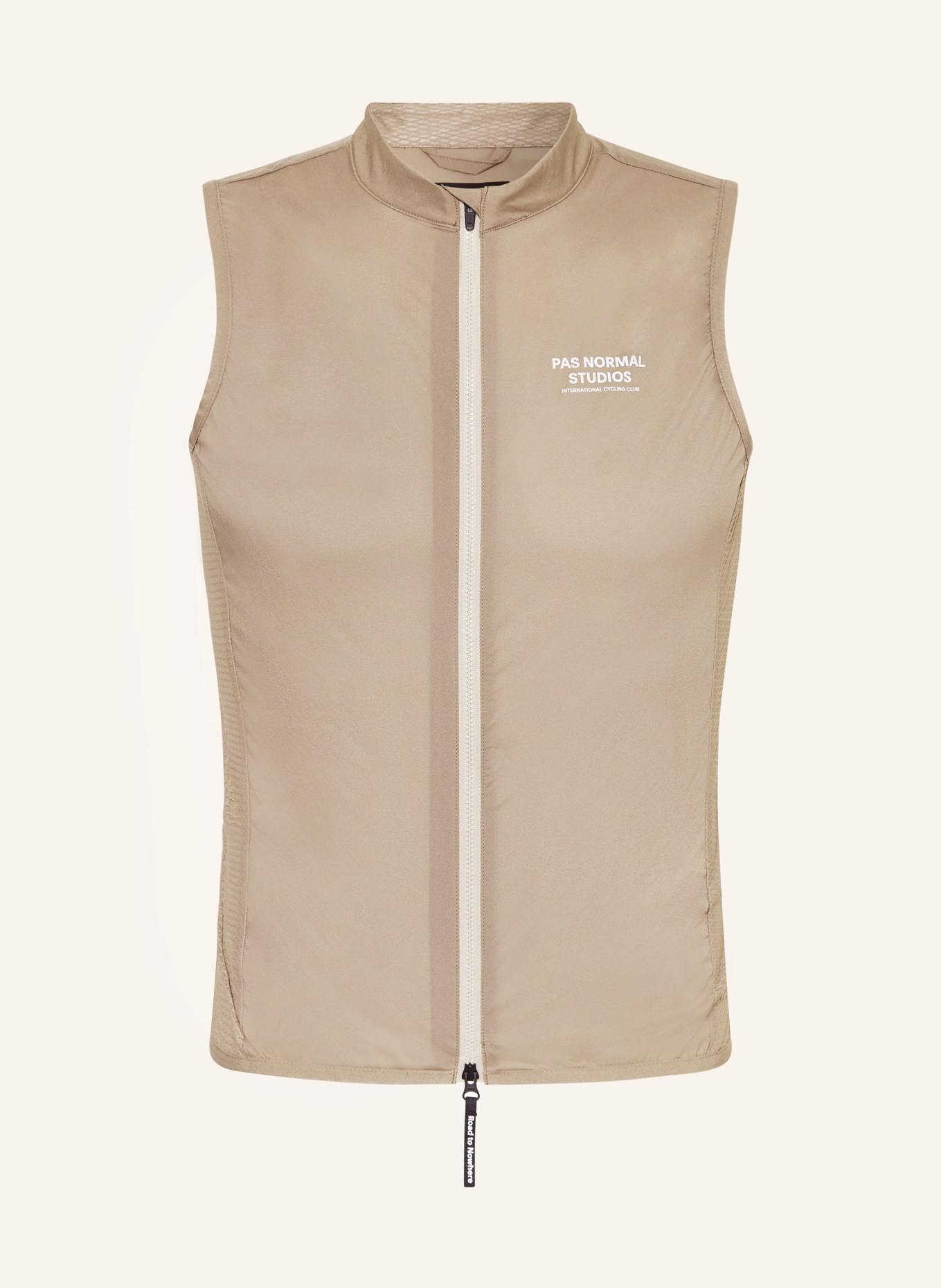 PAS NORMAL STUDIOS Cycling vest MECHANISM STOW AWAY, Color: BEIGE/ WHITE (Image 1)