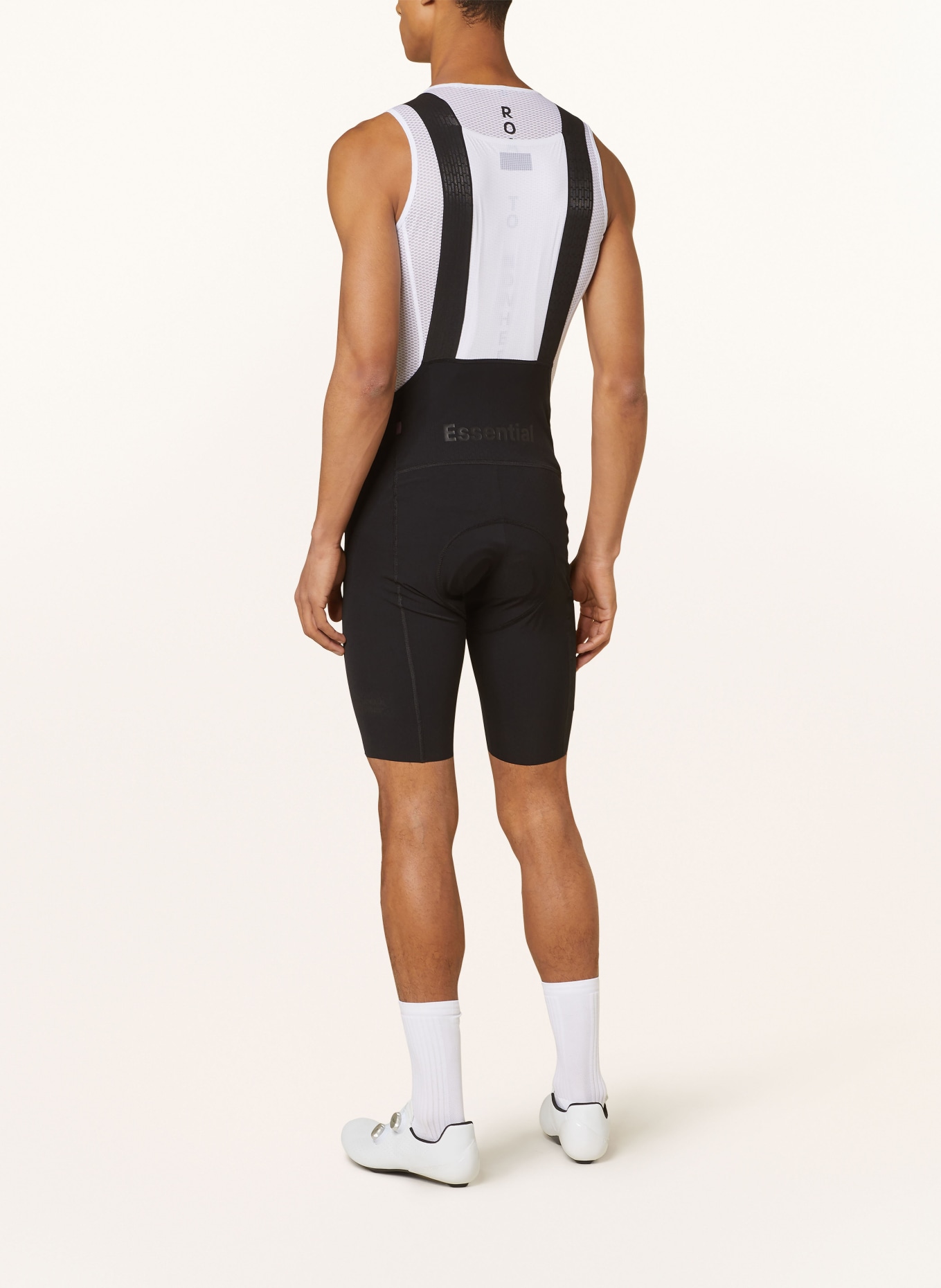 PAS NORMAL STUDIOS Cycling shorts ESSENTIAL LIGHT with straps and padded insert, Color: BLACK (Image 3)