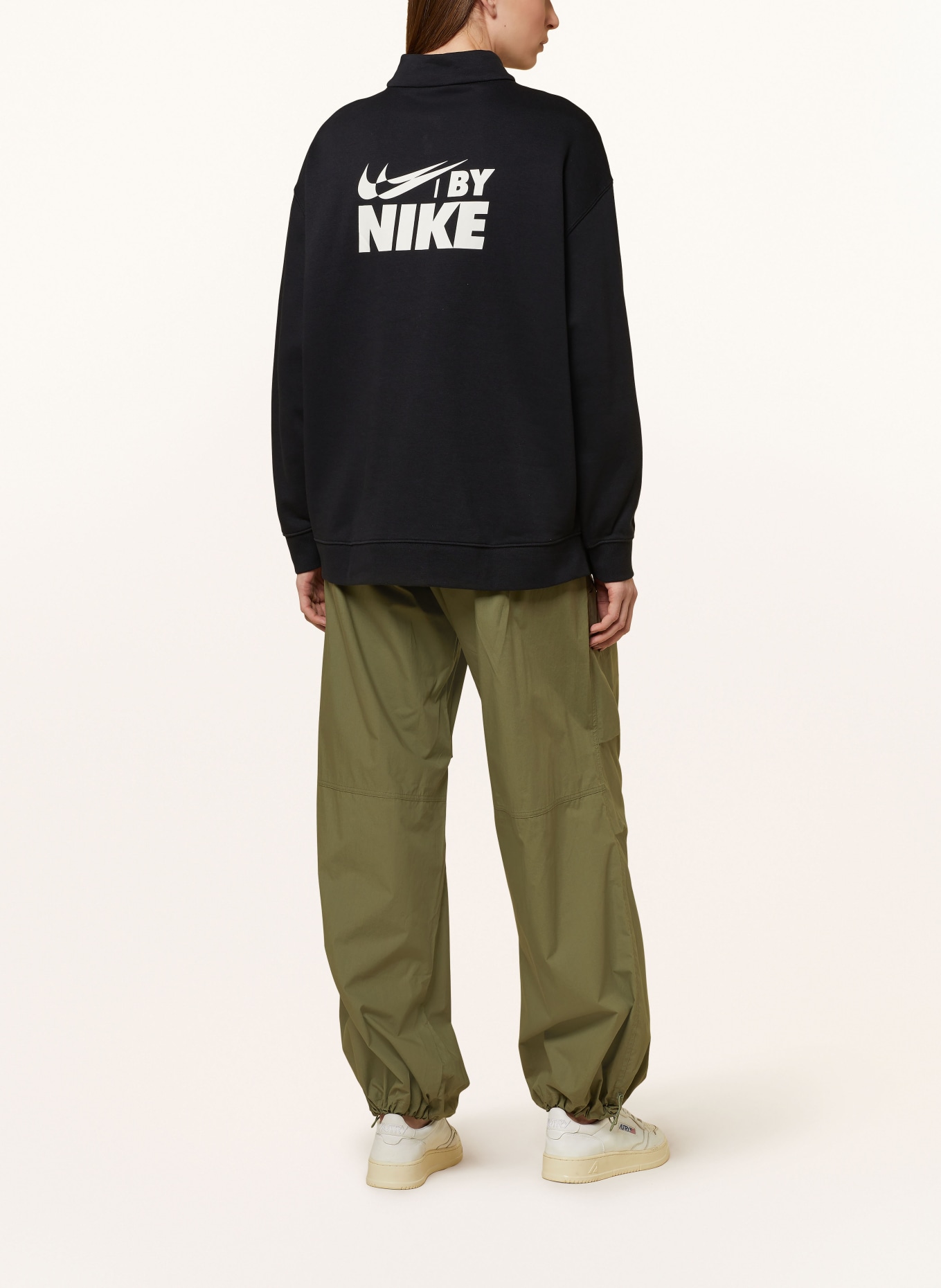 Nike Oversized half-zip sweater SPORTSWEAR, Color: BLACK/ WHITE (Image 2)