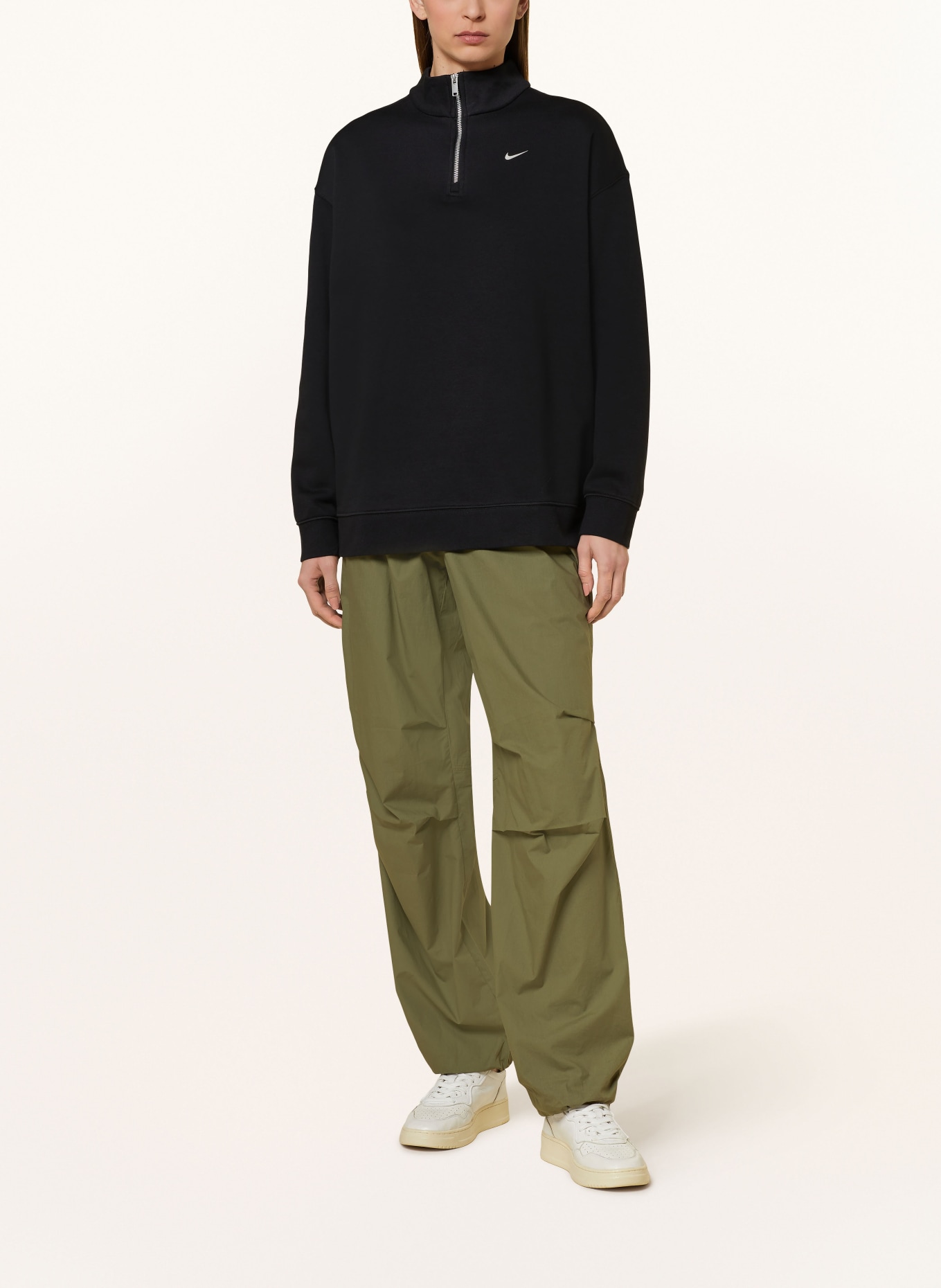 Nike Oversized half-zip sweater SPORTSWEAR, Color: BLACK/ WHITE (Image 3)