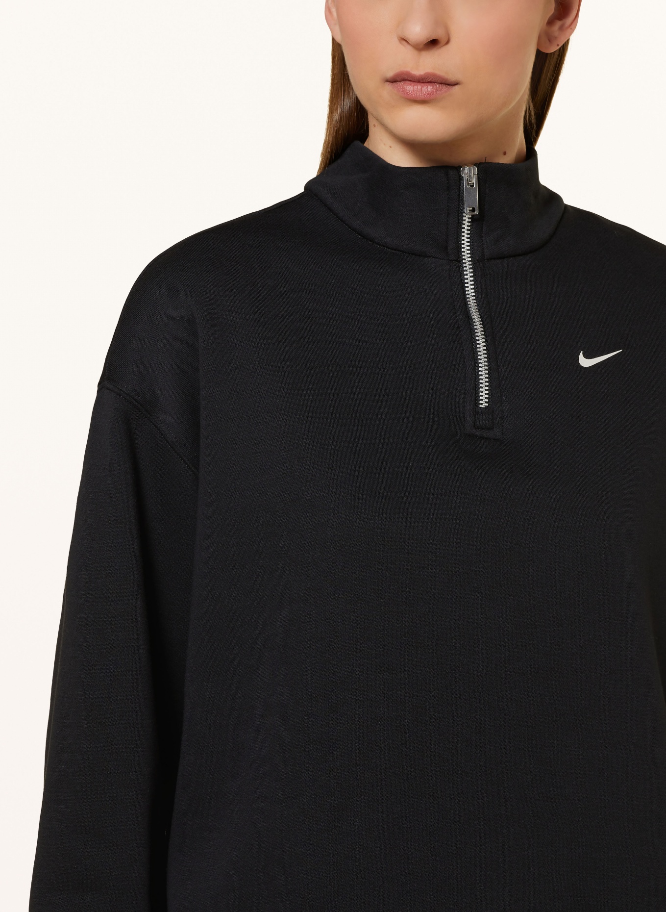 Nike Oversized half-zip sweater SPORTSWEAR, Color: BLACK/ WHITE (Image 4)