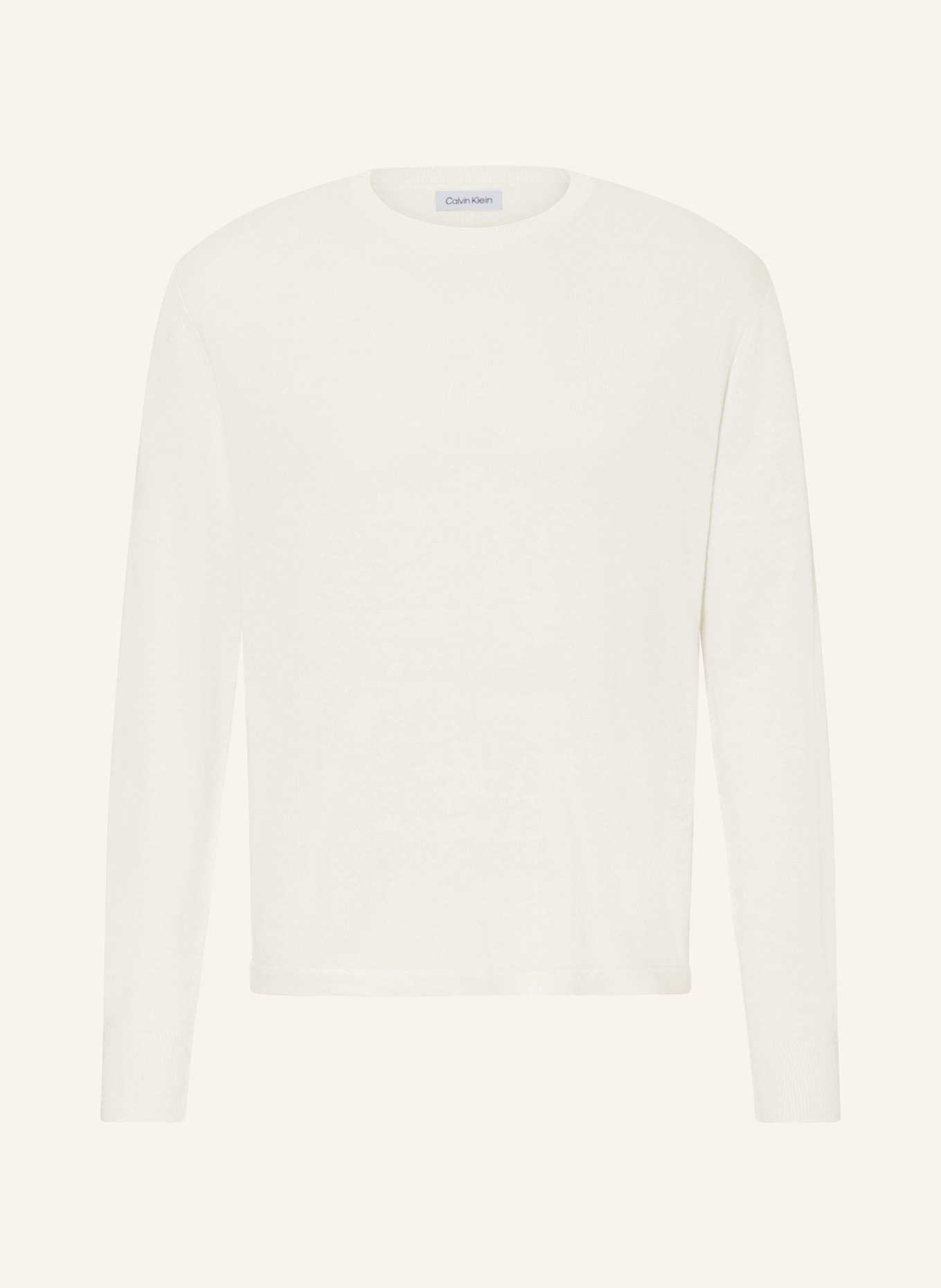 Calvin Klein Sweter z dodatkiem lnu i jedwabiu, Kolor: KREMOWY (Obrazek 1)