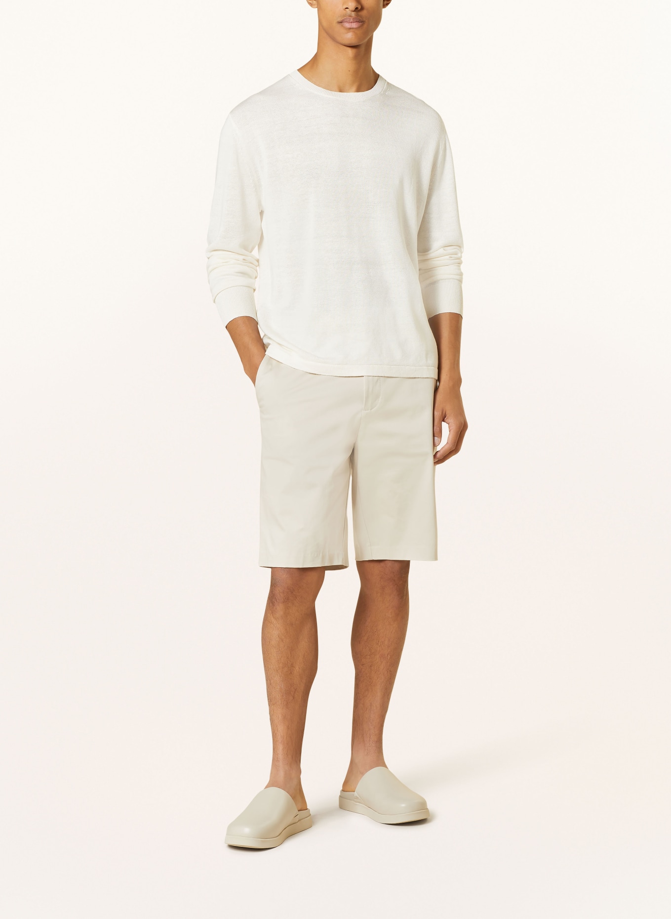 Calvin Klein Sweter z dodatkiem lnu i jedwabiu, Kolor: KREMOWY (Obrazek 2)