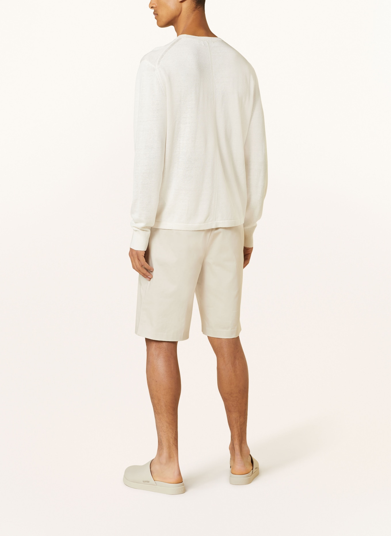 Calvin Klein Sweter z dodatkiem lnu i jedwabiu, Kolor: KREMOWY (Obrazek 3)