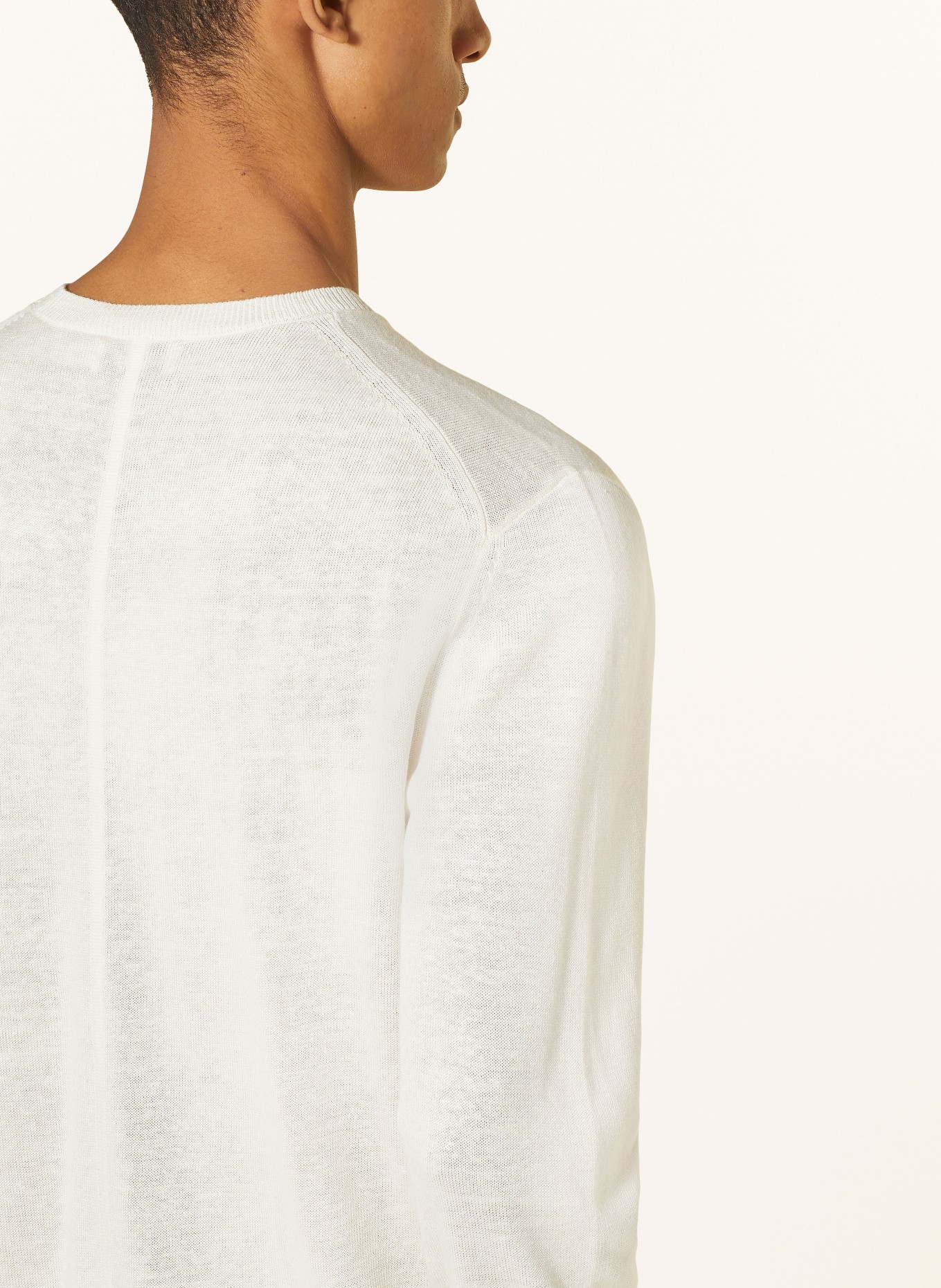 Calvin Klein Sweter z dodatkiem lnu i jedwabiu, Kolor: KREMOWY (Obrazek 5)