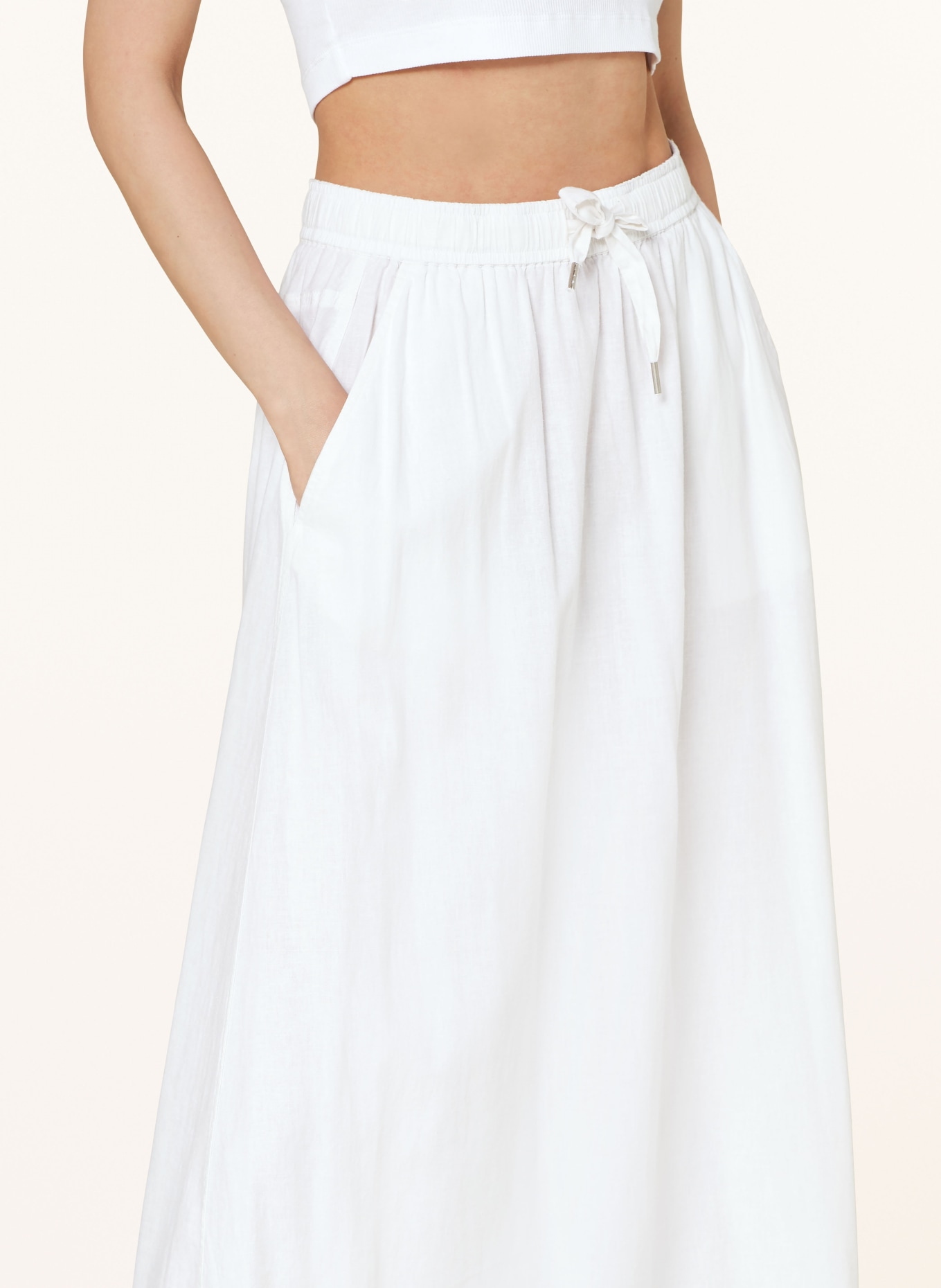 InWear Skirt ELLIEIW with linen, Color: WHITE (Image 4)