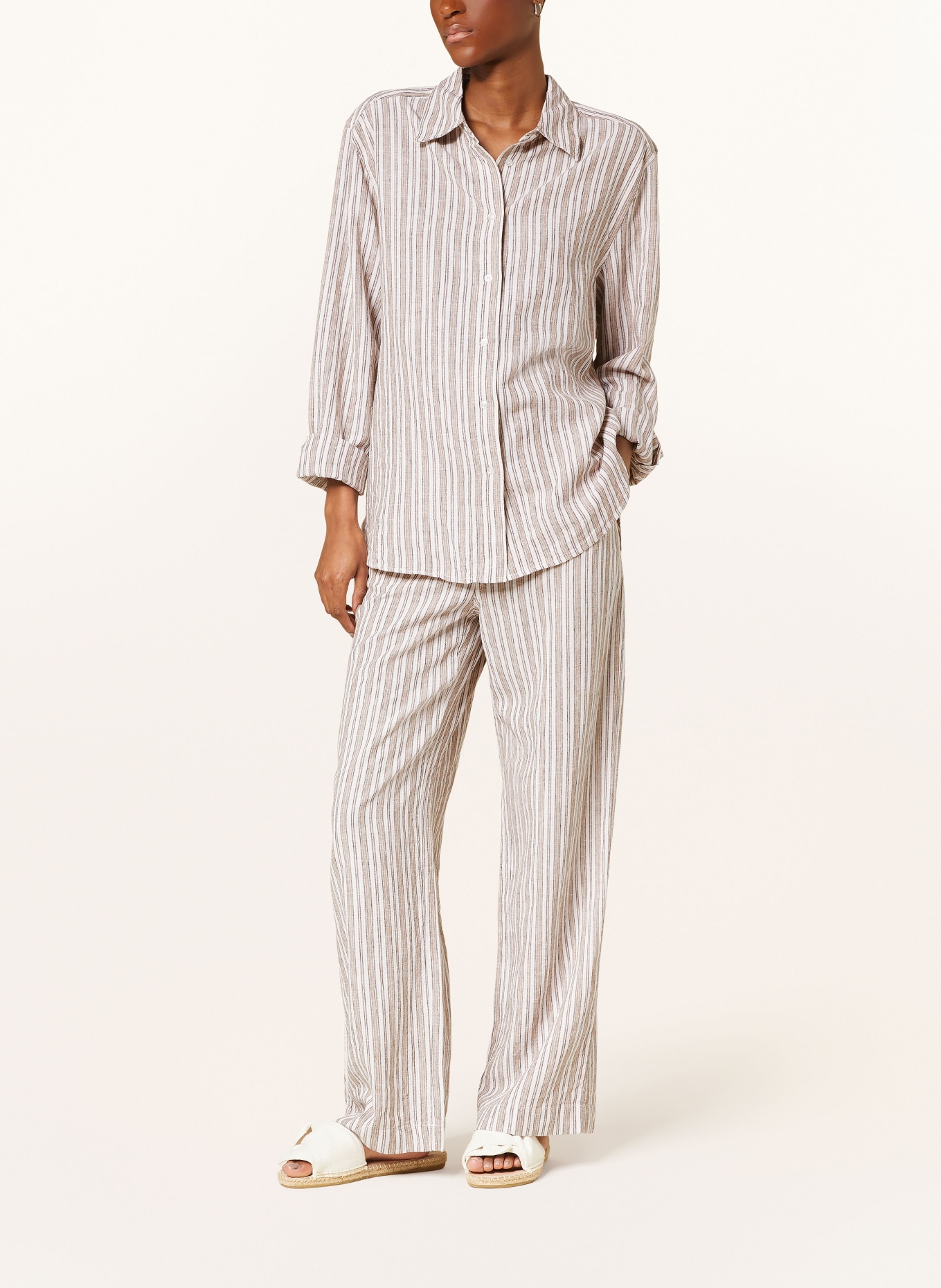 InWear Wide leg trousers ELLIEIW with linen, Color: ECRU/ BEIGE (Image 2)