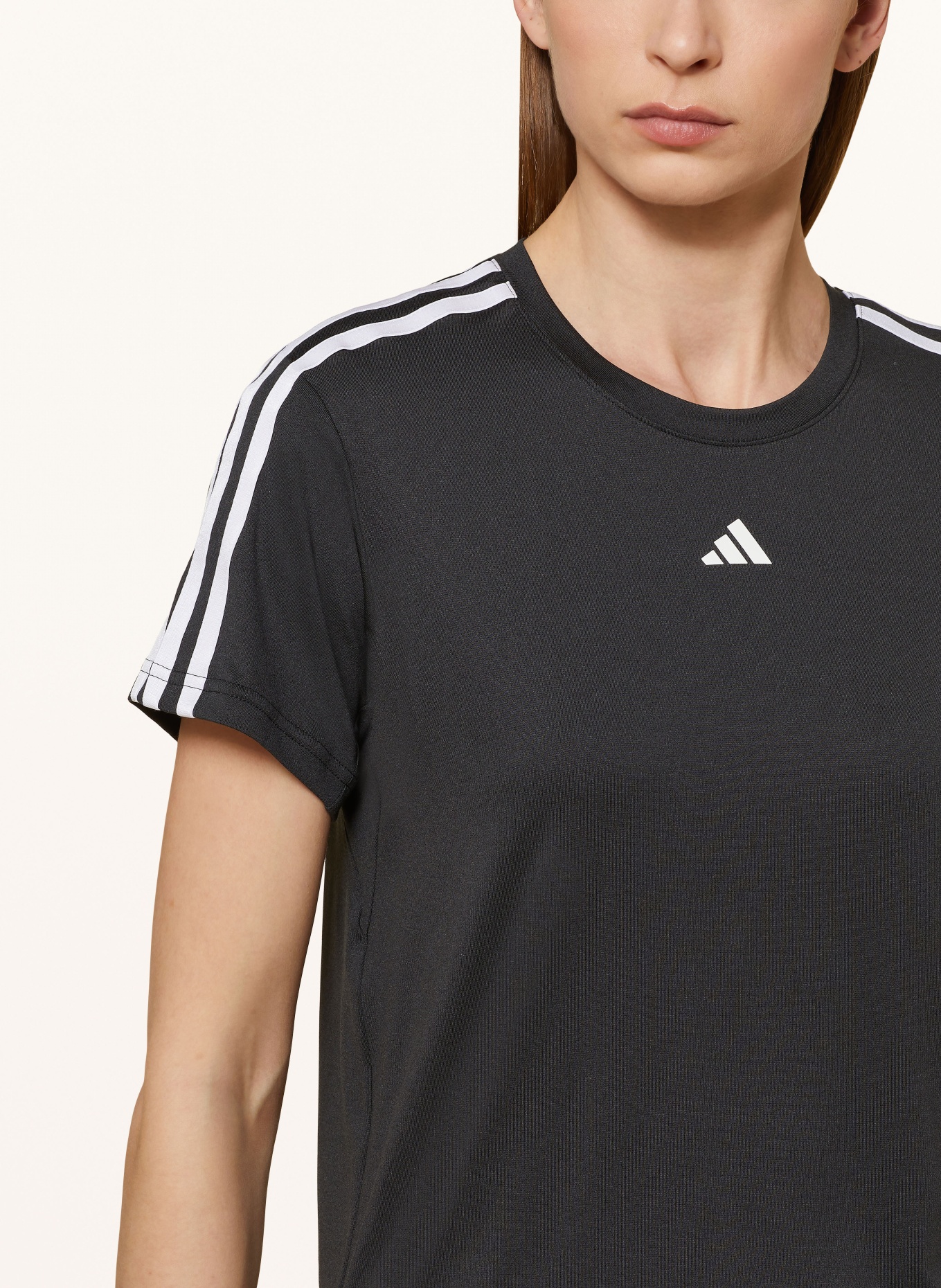 adidas T-Shirt AEROREADY TRAIN ESSENTIALS, Farbe: SCHWARZ/ WEISS (Bild 4)