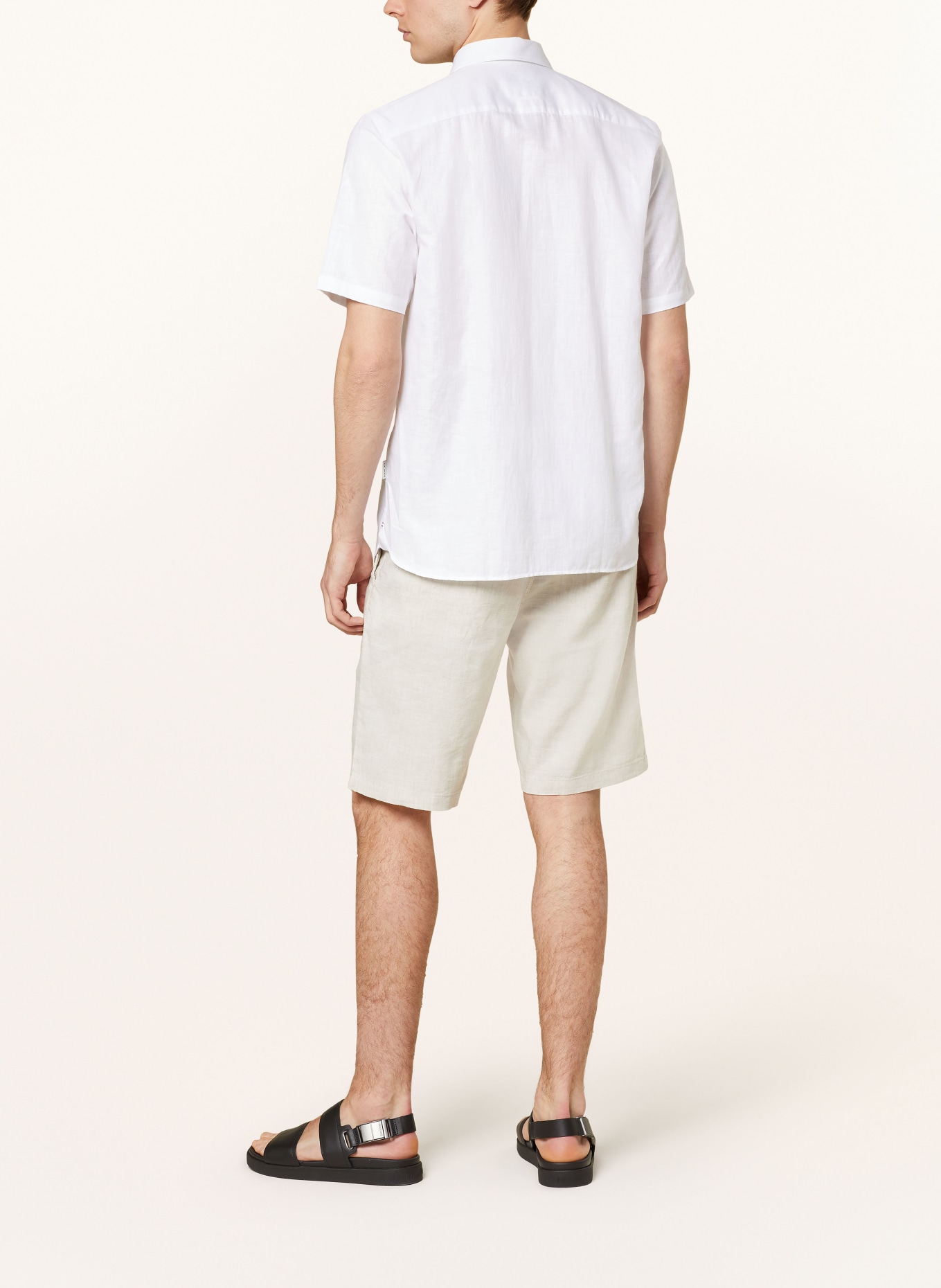 TED BAKER Short sleeve shirt PALOMAS regular fit with linen, Color: WHITE (Image 3)