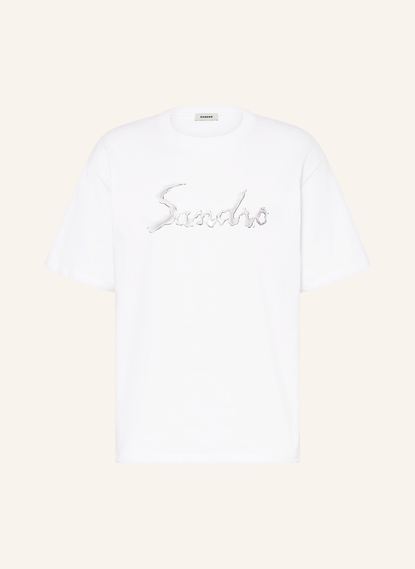 SANDRO T-Shirt, Farbe: WEISS/ HELLGRAU (Bild 1)