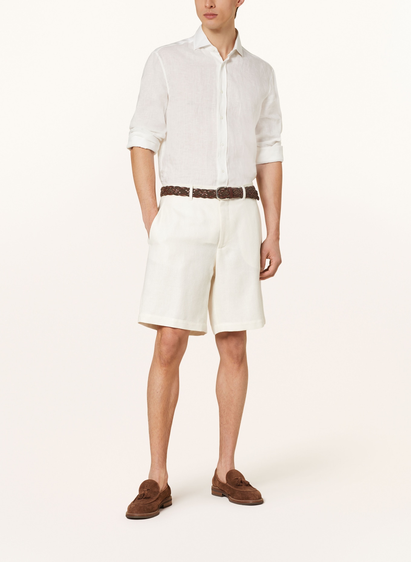 BRUNELLO CUCINELLI Shorts with linen, Color: WHITE (Image 2)
