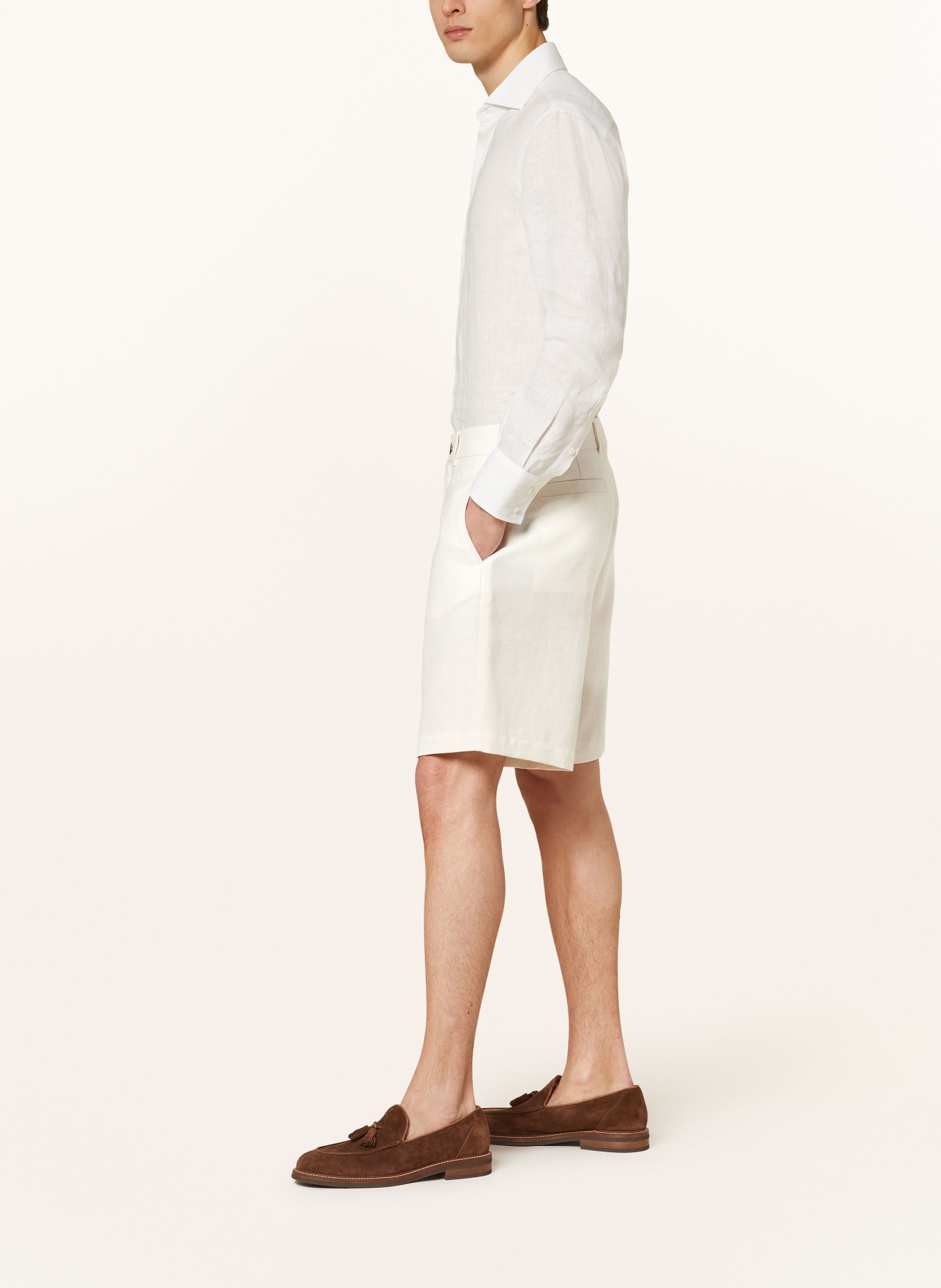 BRUNELLO CUCINELLI Shorts with linen, Color: WHITE (Image 4)