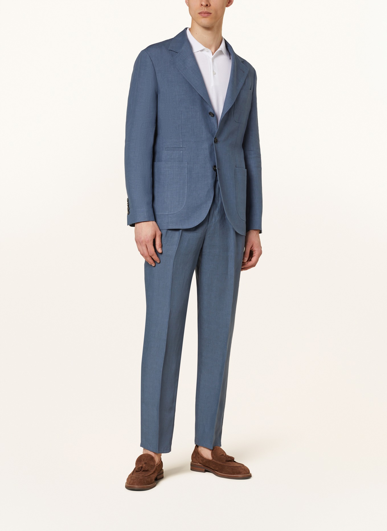 BRUNELLO CUCINELLI Linen jacket extra slim fit, Color: C280 OCEAN BLUE (Image 2)