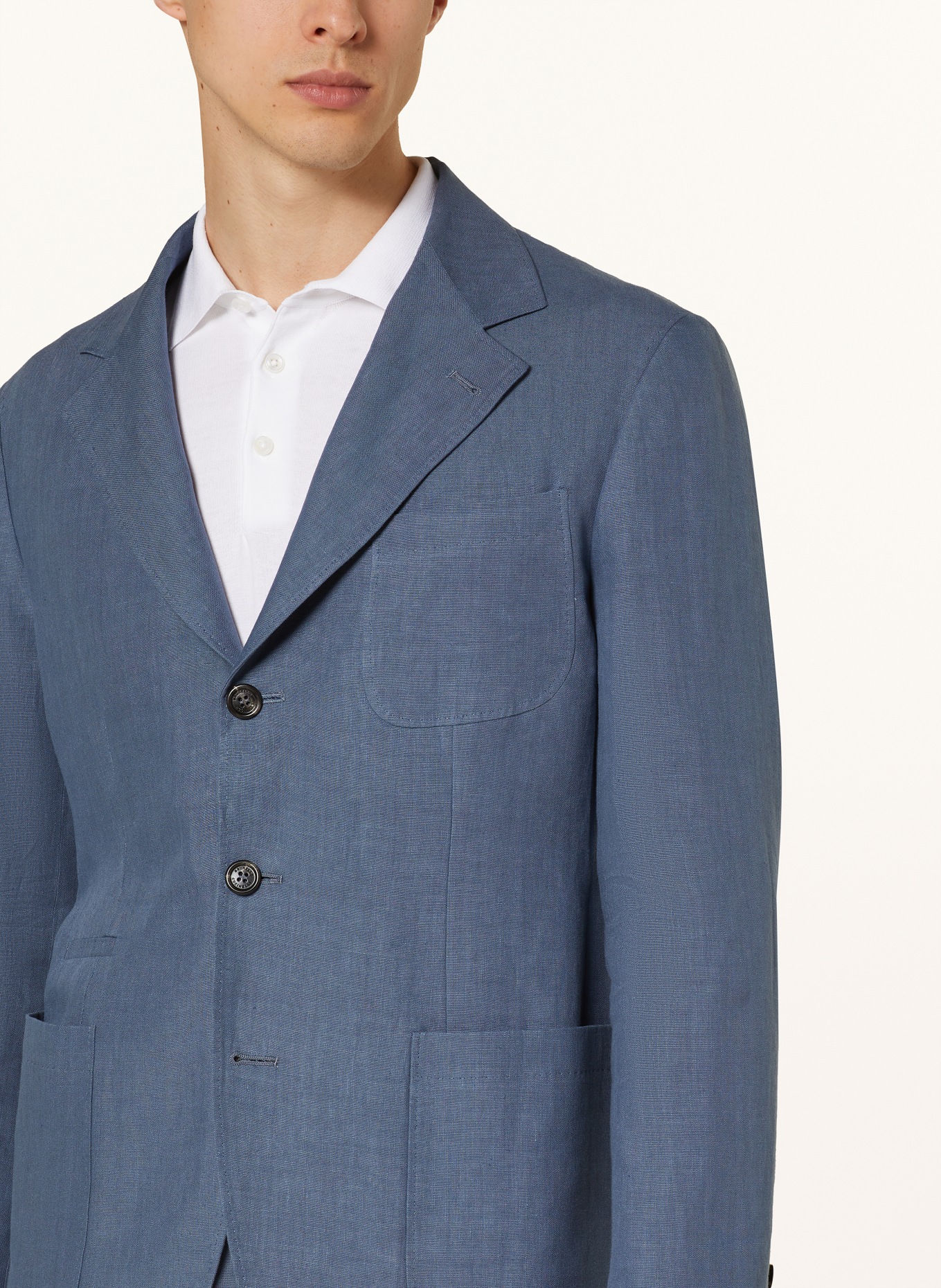 BRUNELLO CUCINELLI Linen jacket extra slim fit, Color: C280 OCEAN BLUE (Image 5)