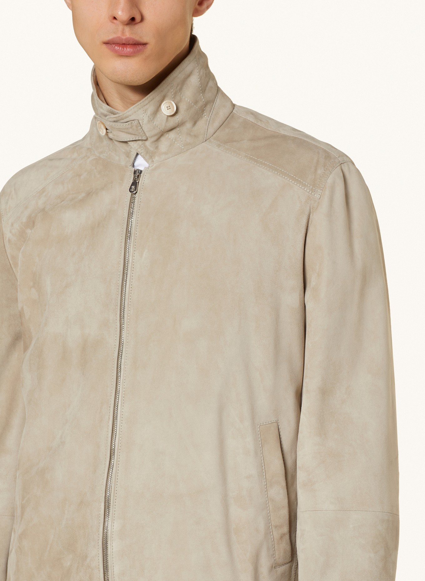 BRUNELLO CUCINELLI Leather jacket, Color: LIGHT GREEN (Image 4)