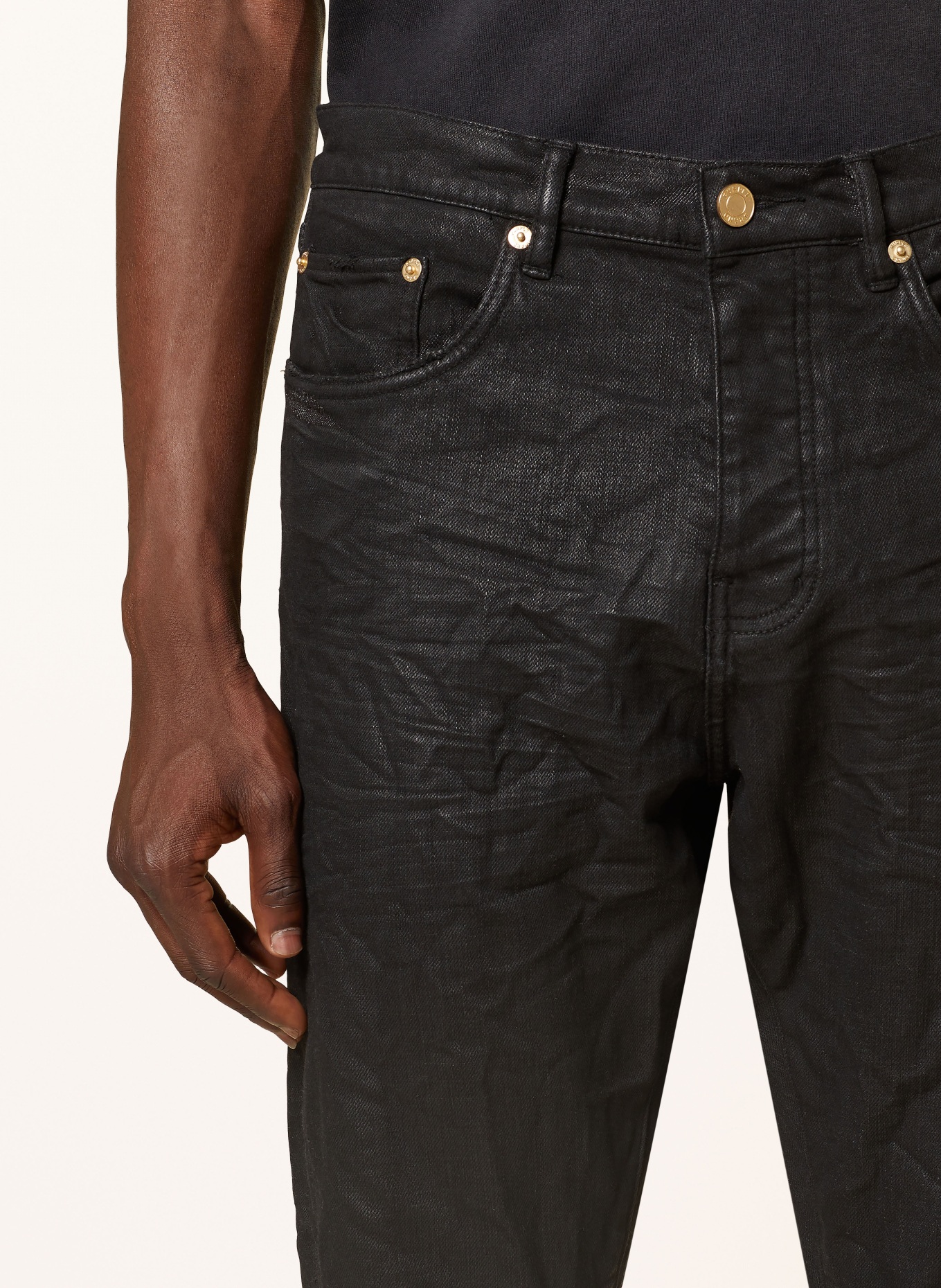 PURPLE BRAND Jeans slim straight fit, Color: BLACK (Image 5)