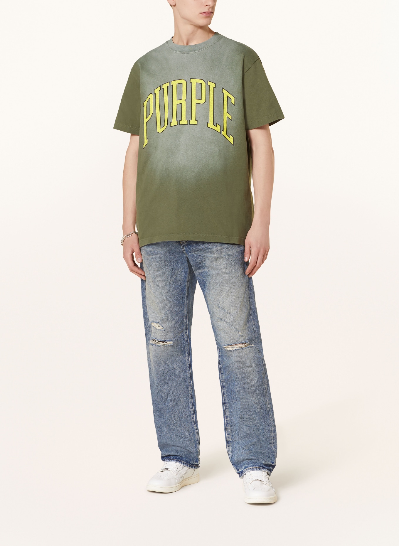 PURPLE BRAND T-Shirt, Farbe: OLIV/ GELB (Bild 2)
