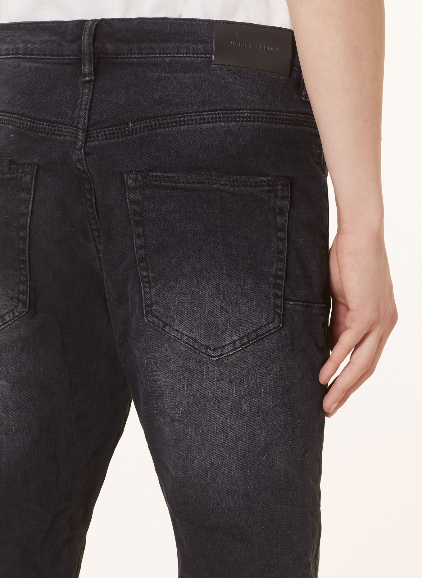 PURPLE BRAND Destroyed jeans P002 slim fit, Color: BLACK (Image 6)