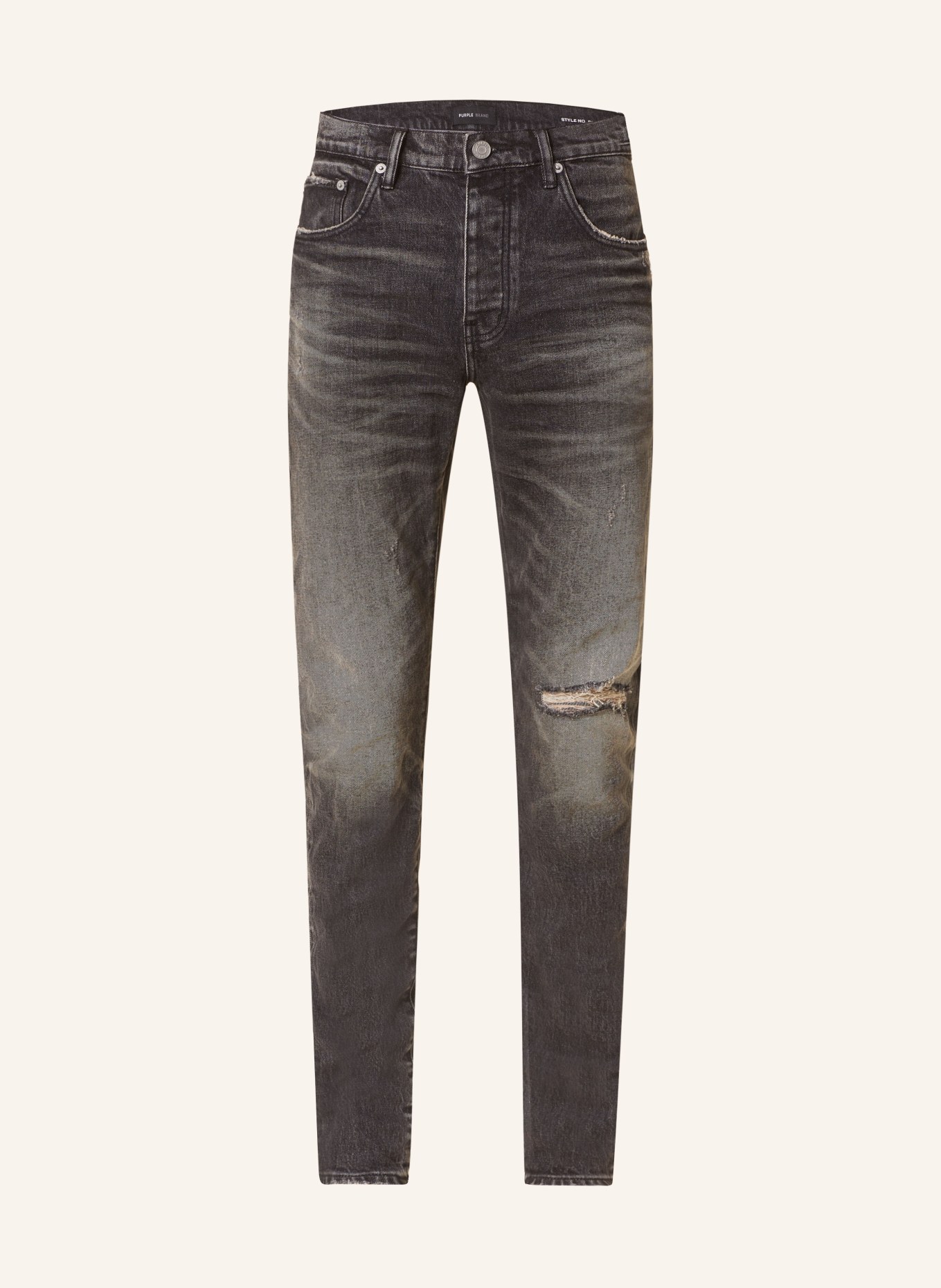 PURPLE BRAND Destroyed Jeans P001 Skinny Fit, Farbe: SCHWARZ (Bild 1)