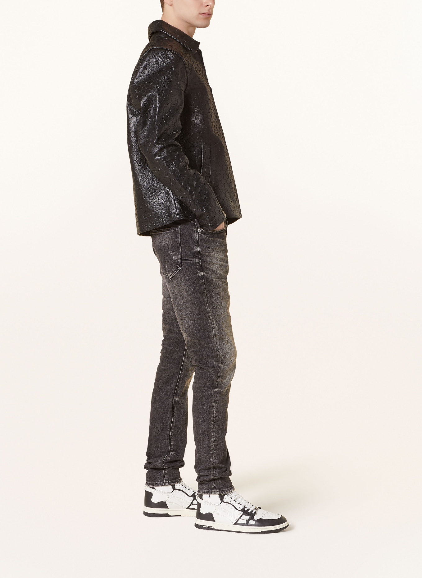 PURPLE BRAND Destroyed jeans P001 skinny fit, Color: BLACK (Image 4)