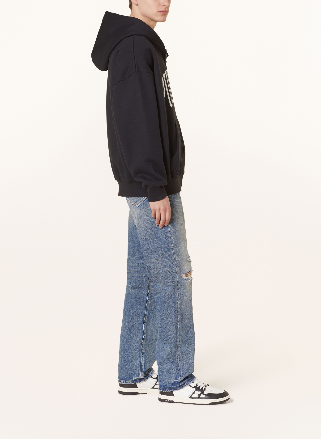 PURPLE BRAND Jeansy w stylu destroyed P011 straight fit, Kolor: MID INDIGO (Obrazek 4)