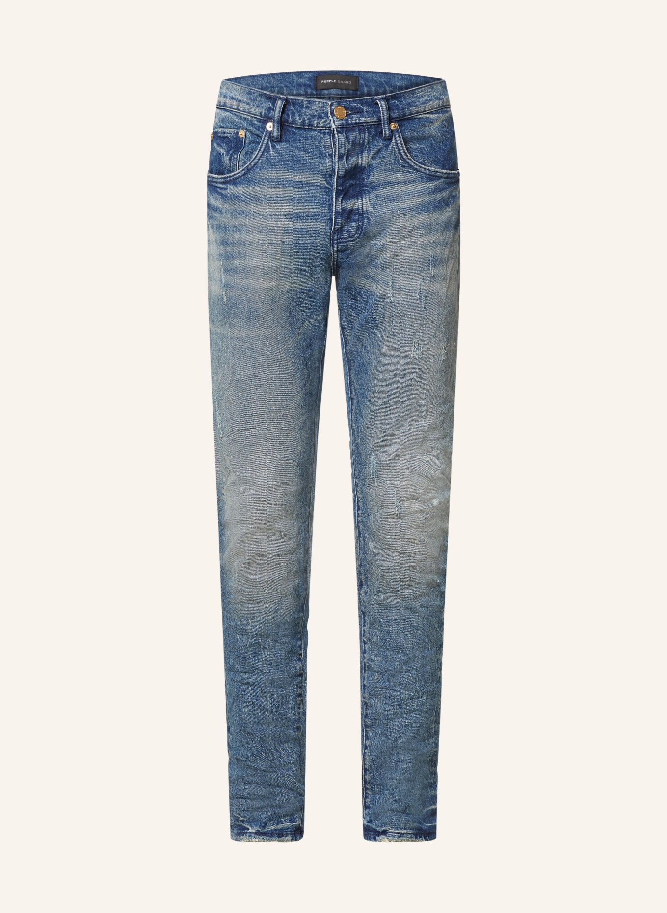 PURPLE BRAND Destroyed Jeans Skinny Fit, Farbe: MID INDIGO (Bild 1)